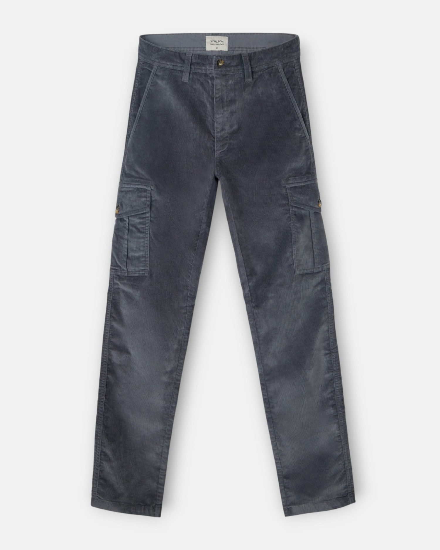 Imagem 0 de Calças Sport Calças Chino de Bombazina com Pinças em Cinzento-escuro