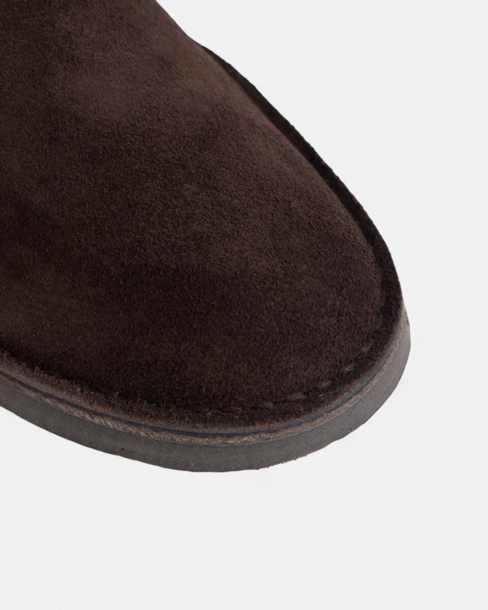 Botas Infantil Chelsea em Camurça Castanho Castanho-3