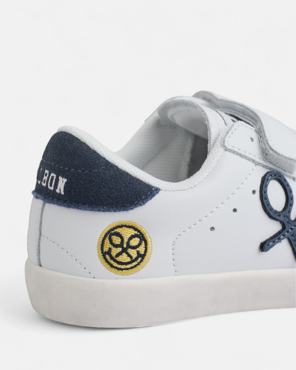 Sapatilha com Velcro Smile Branco-3