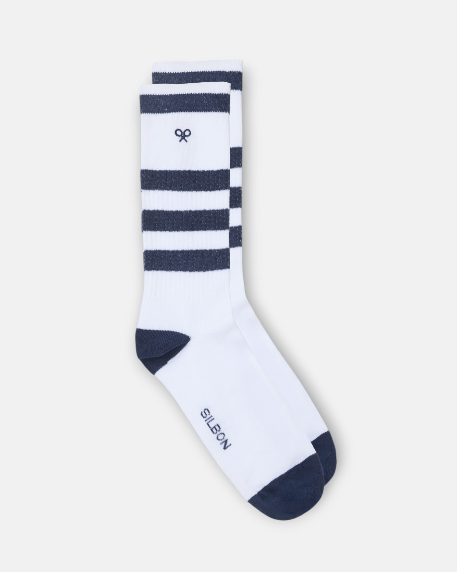 Imagem 0 de Meias Sport Brancas Às Riscas Marinho