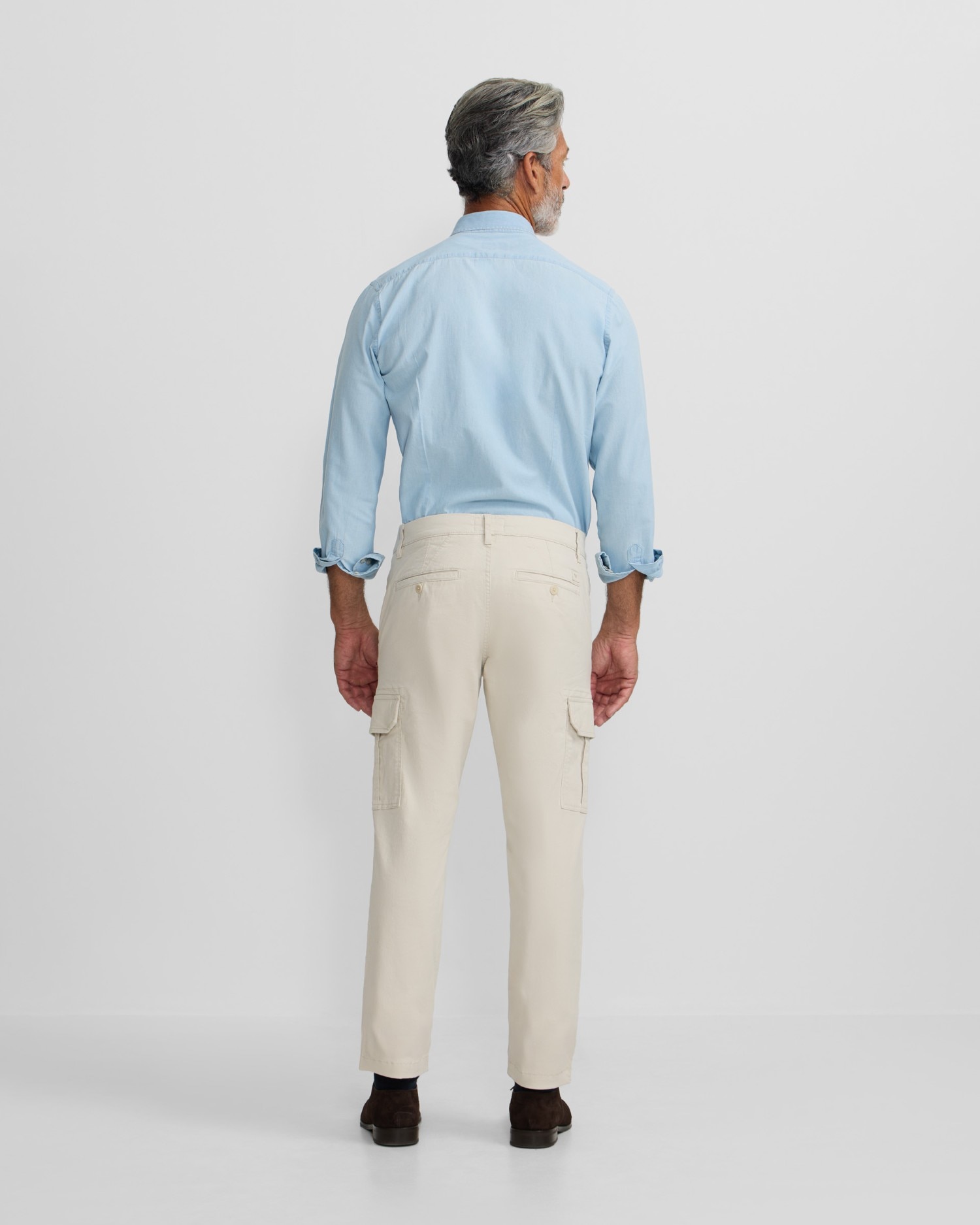 Calças Cargo Casual Creme-2