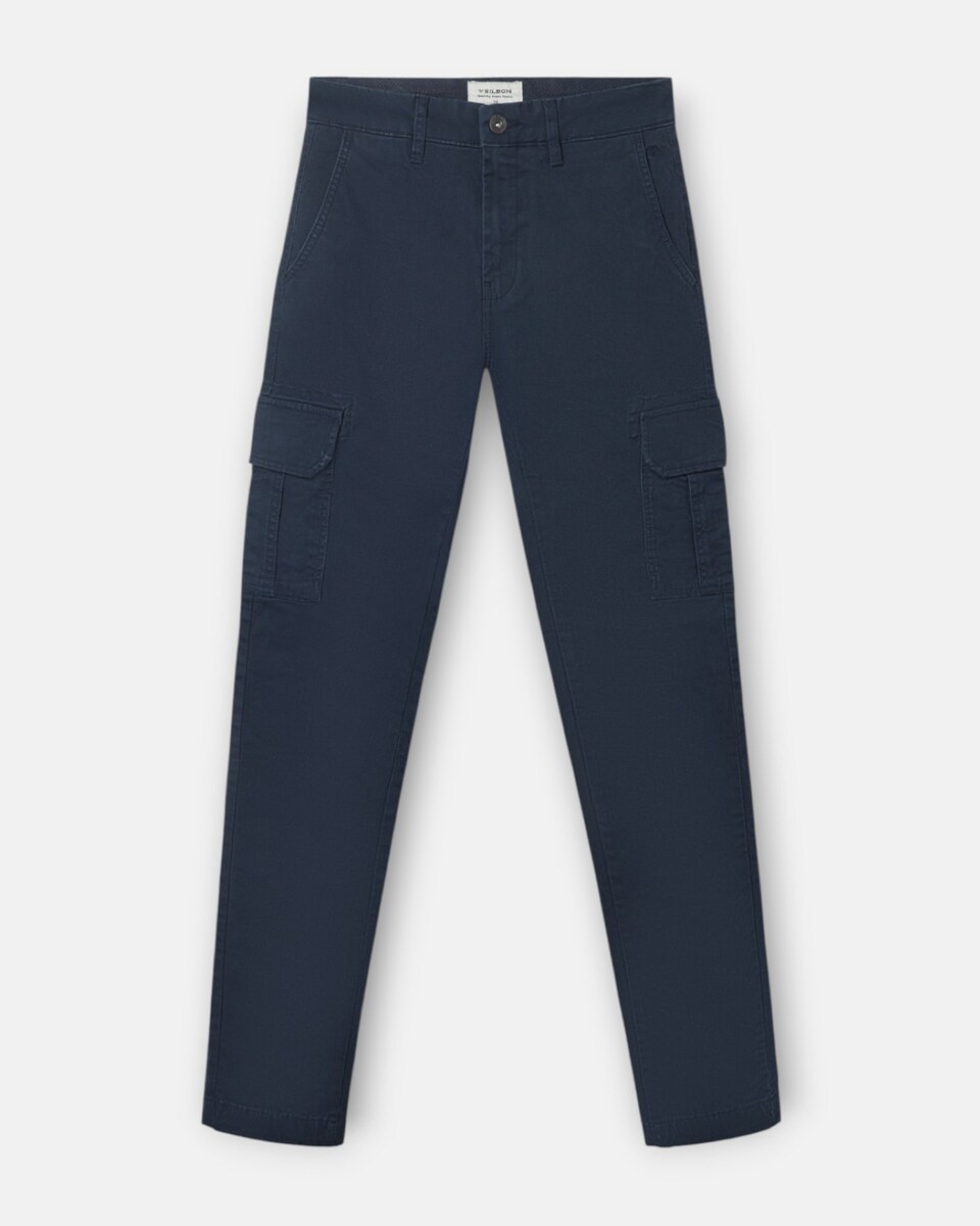 Calças Cargo Casual Azul-marinho-1