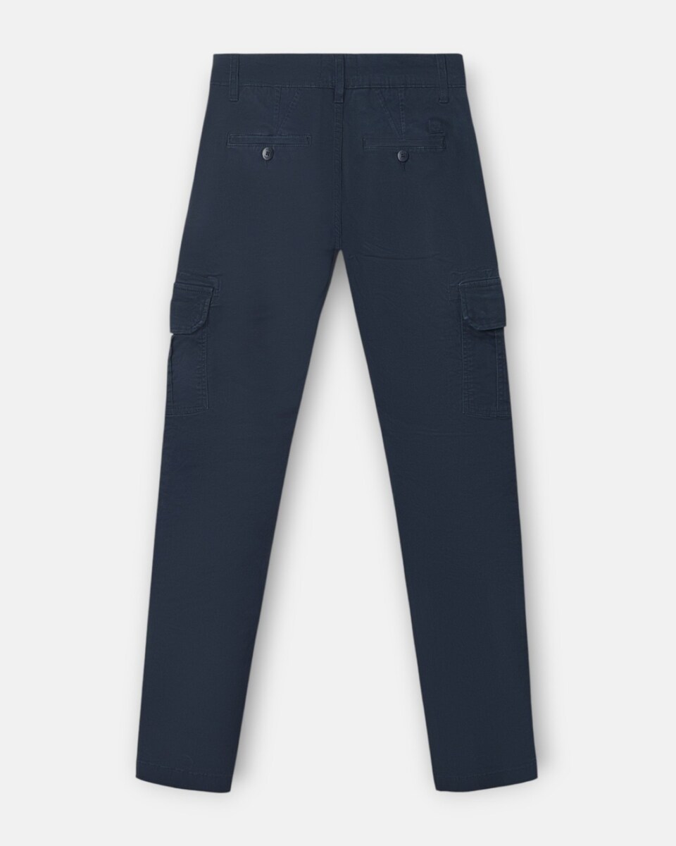 Calças Cargo Casual Azul-marinho-2