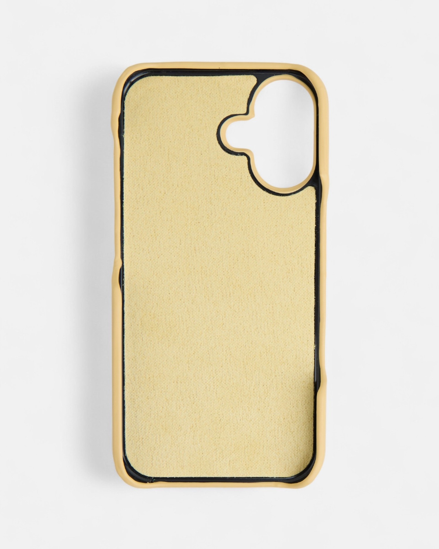 Capa de Telemóvel Iphone de Pele Acolchoada Amarelo-2