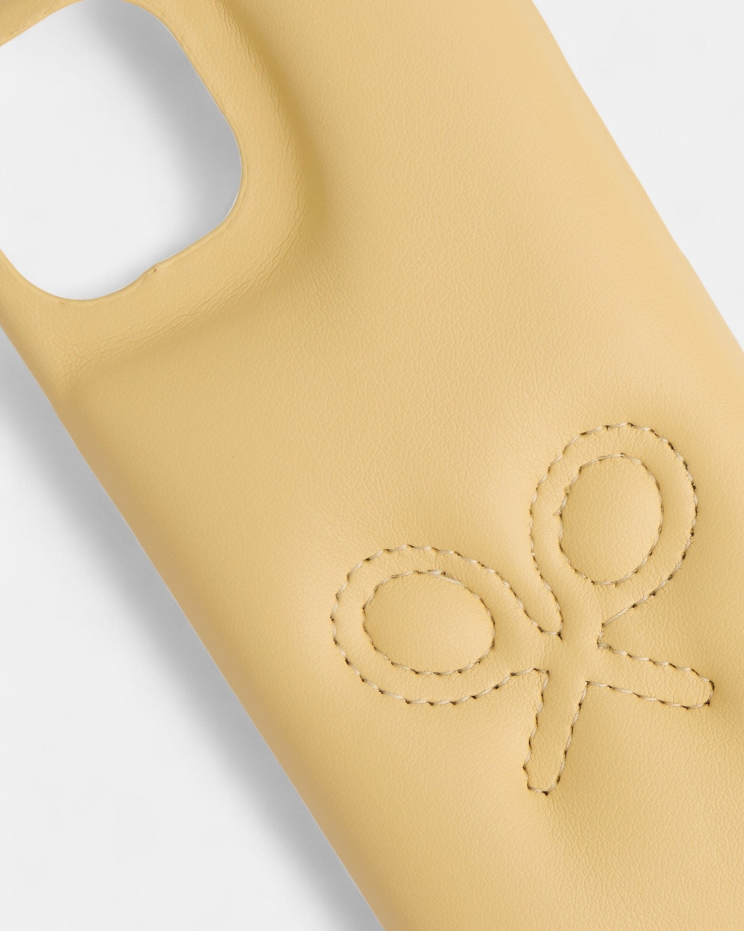 Capa de Telemóvel Iphone de Pele Acolchoada Amarelo-5