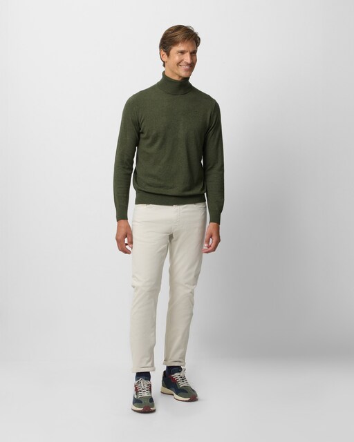 Imagem 0 de Calças Cinco Bolsos de Bombazina em Bege-claro