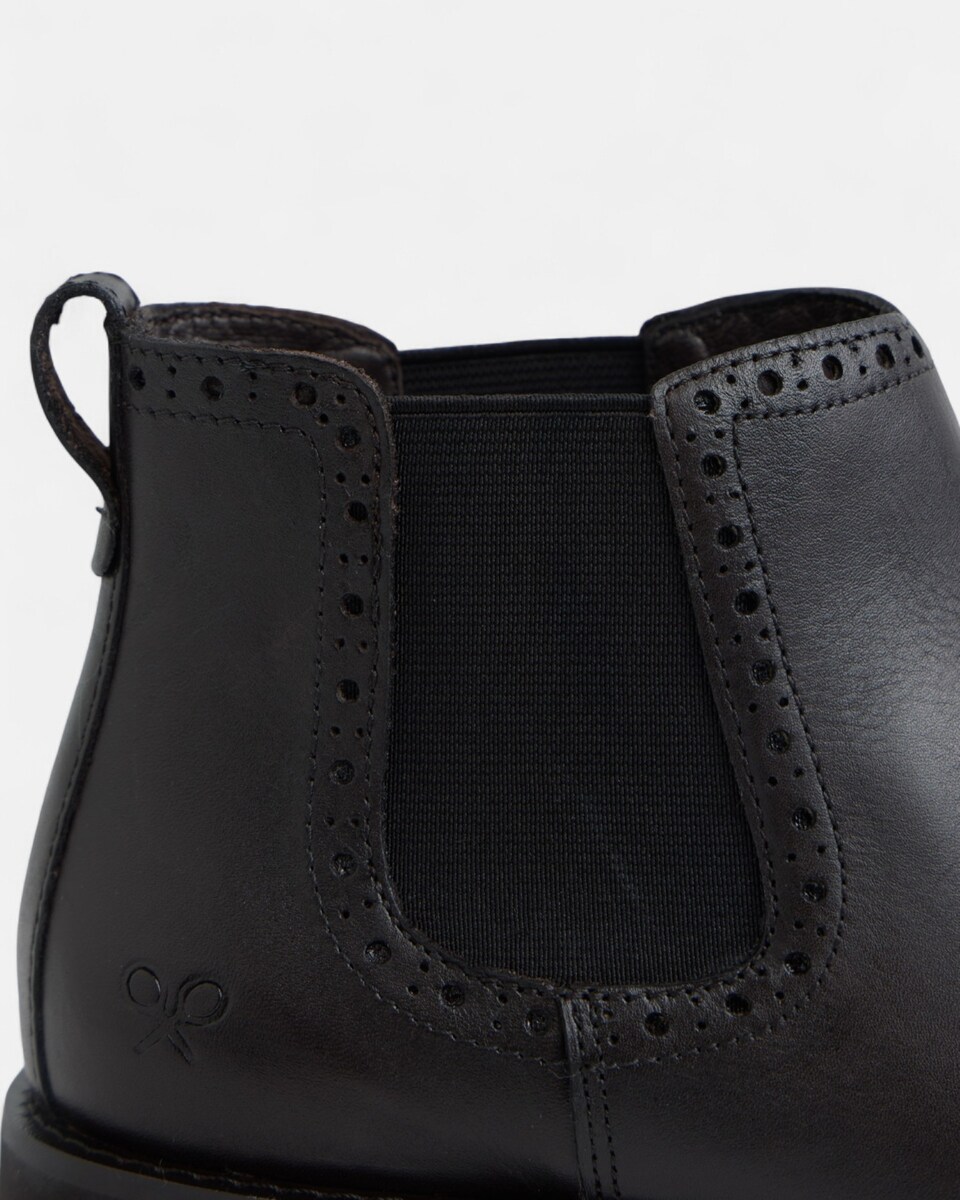 Bota Chelsea em Pele Castanho Castanho-3