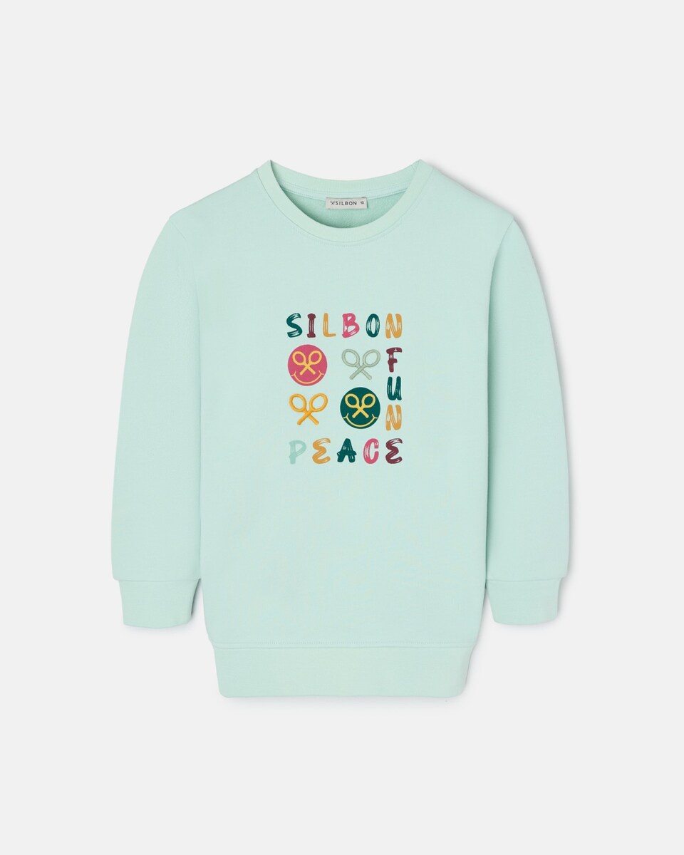 Sweatshirt Fun And Peace Verde Verde-4