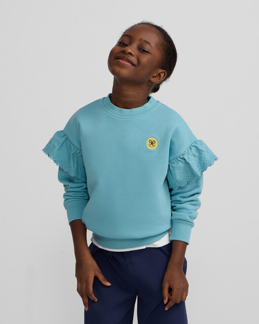 Imagem 0 de Sweat Infantil com Detalhes nas Mangas em Celeste