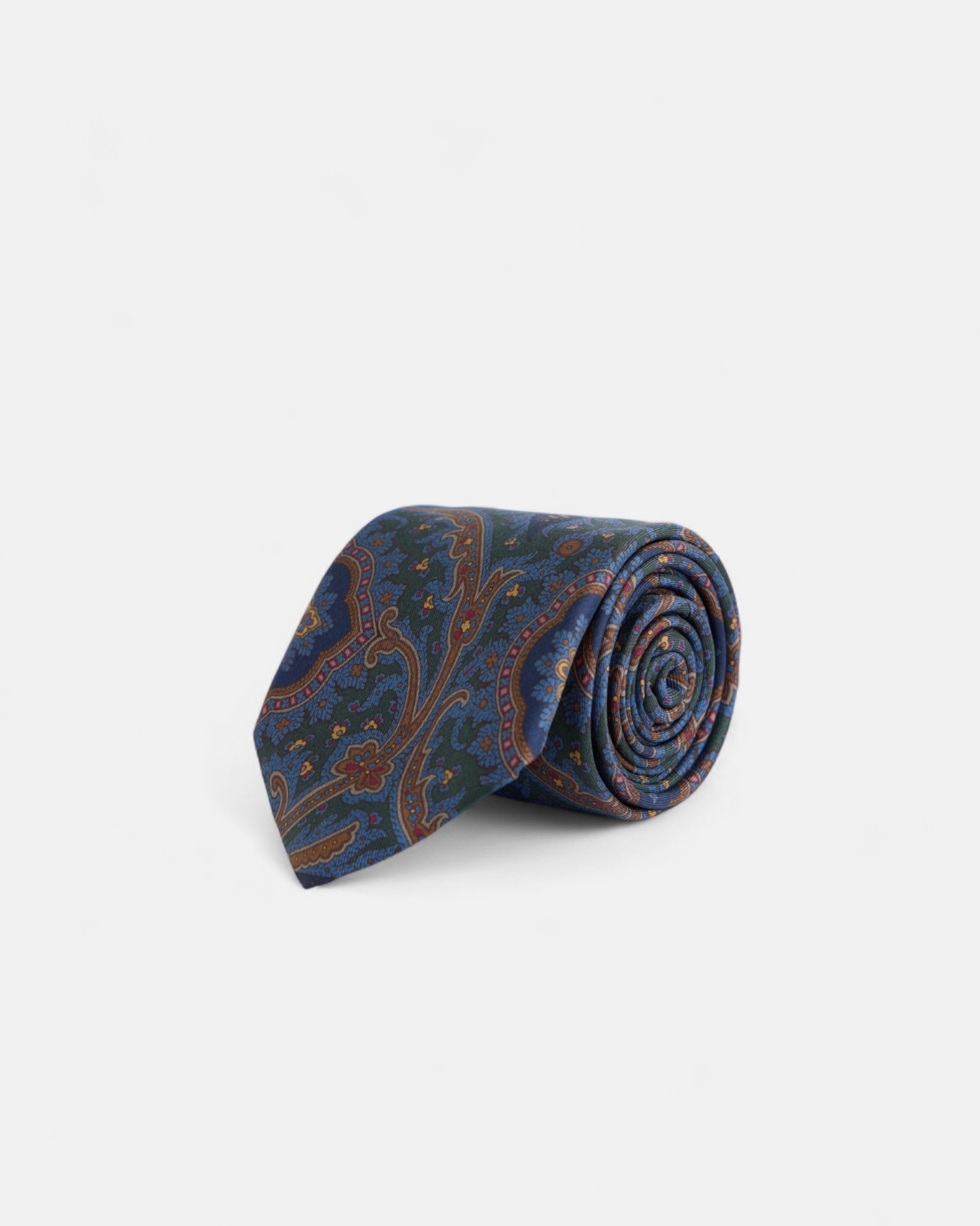 Gravata com Estampado Acanto Azul-1