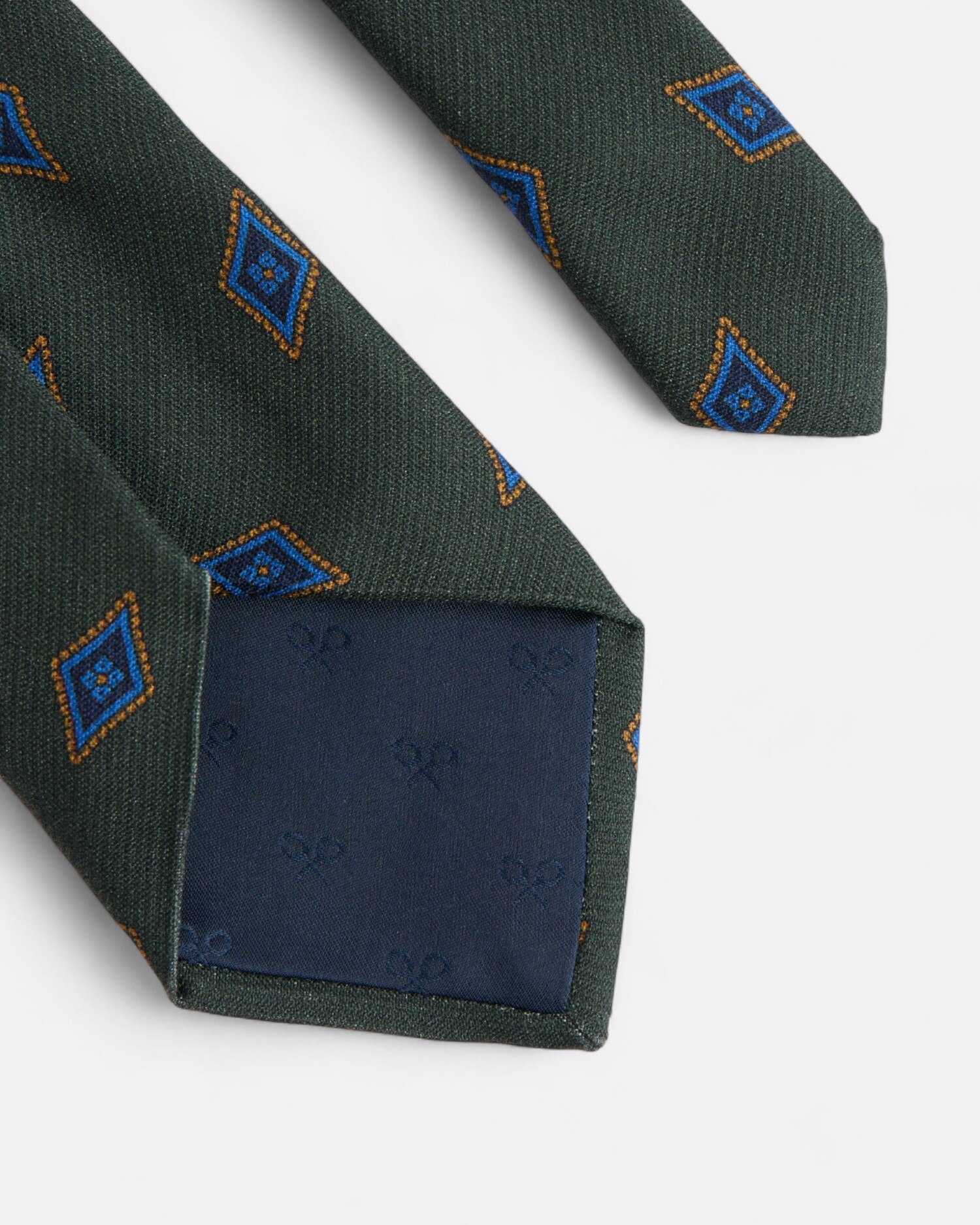 Gravata com Motivo de Losango Verde-4