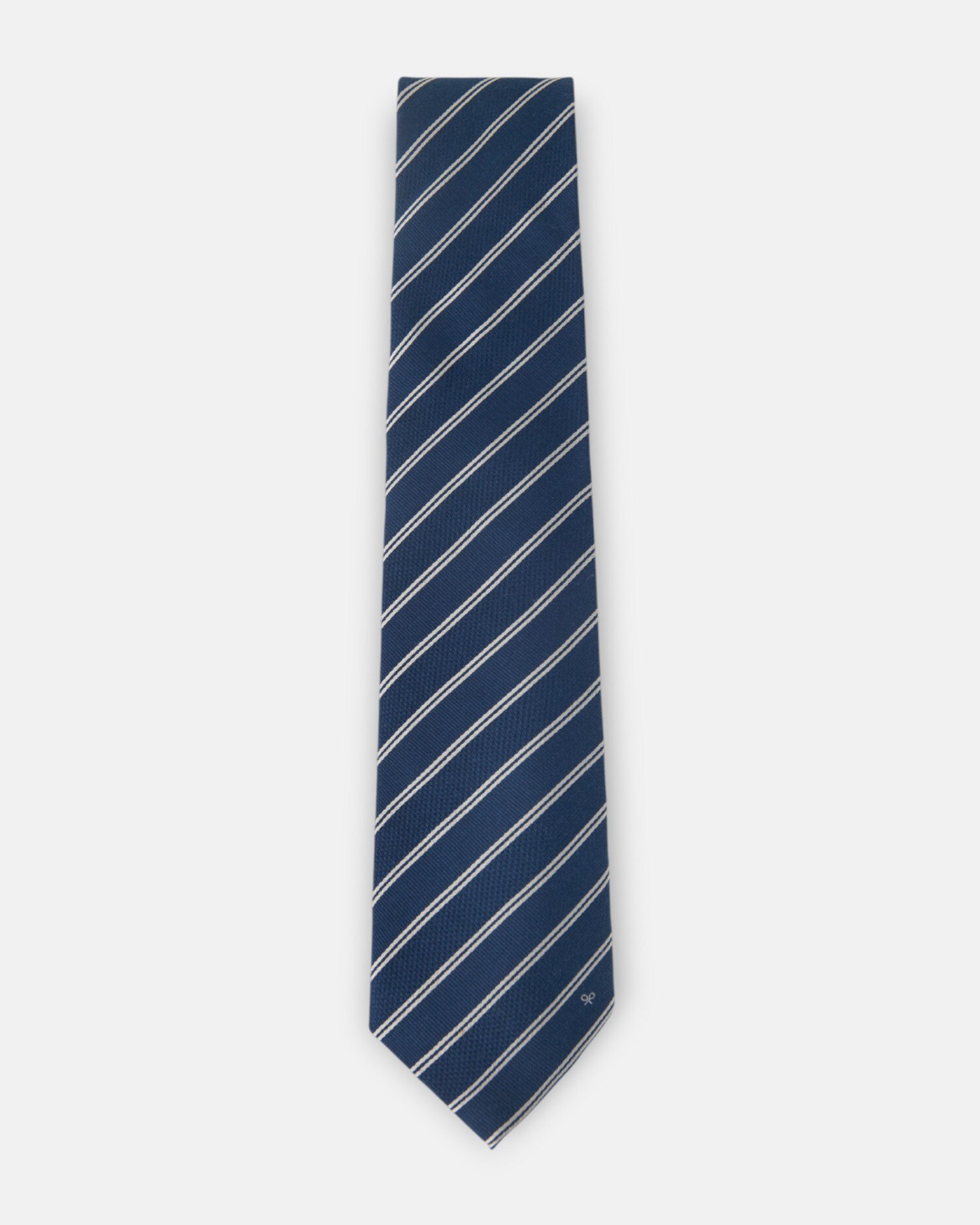 Gravata Silbon Às Riscas Duplas com Raquete Azul-marinho Azul-marinho / Rosa-2