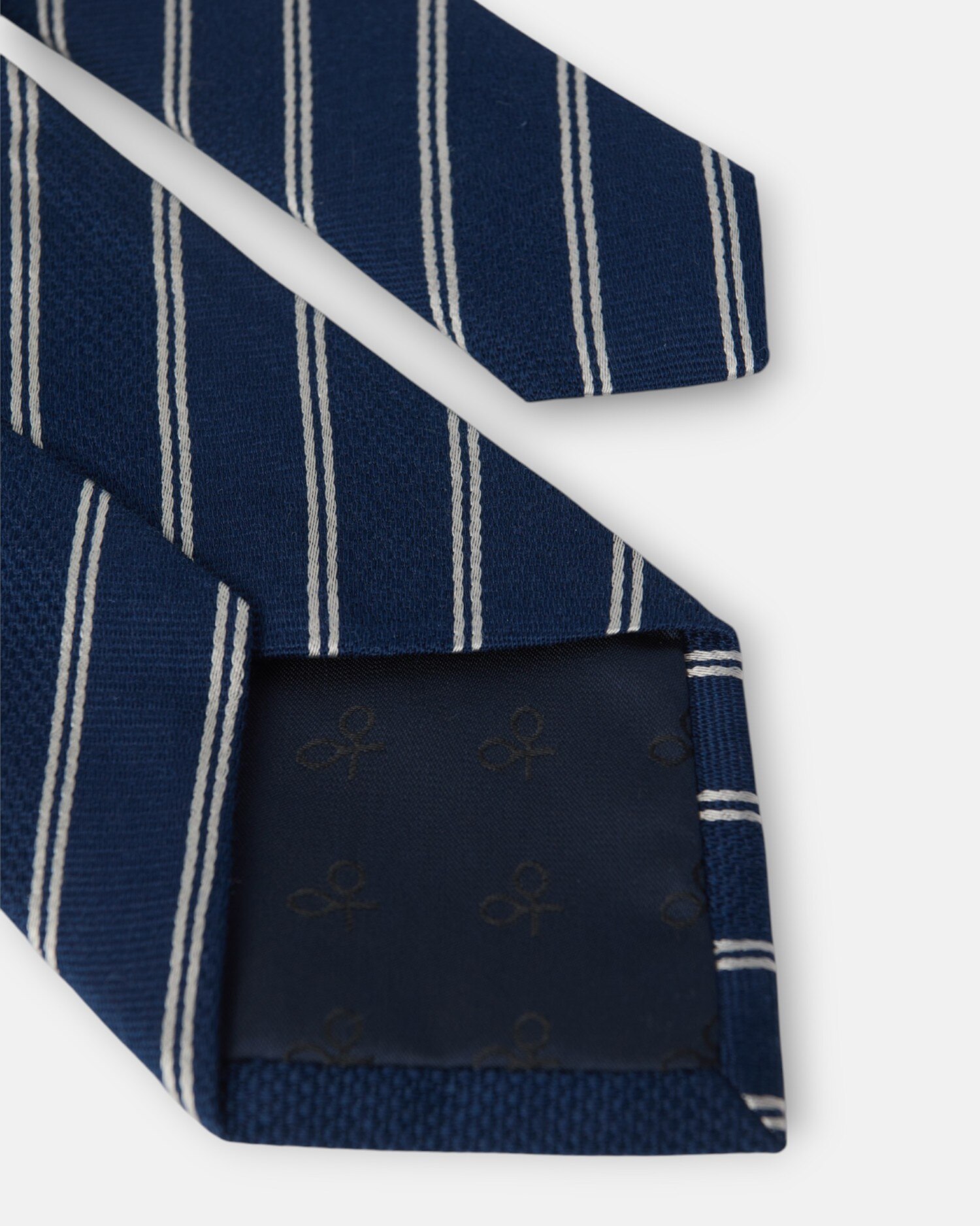 Gravata Silbon Às Riscas Duplas com Raquete Azul-marinho Azul-marinho / Rosa-5