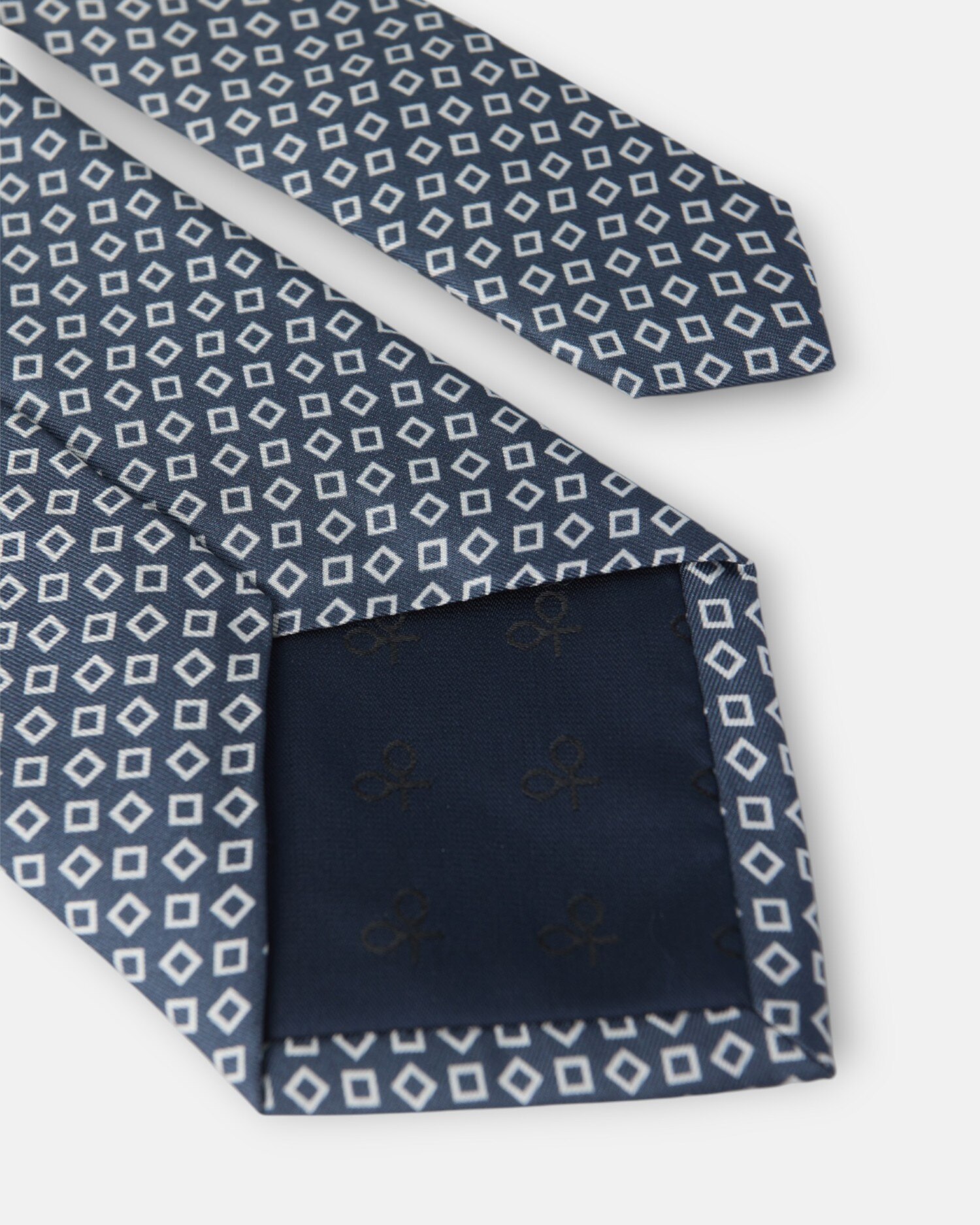 Gravata Silbon com Estampado Aos Quadrados Irregular Azul-marinho Azul-marinho-5