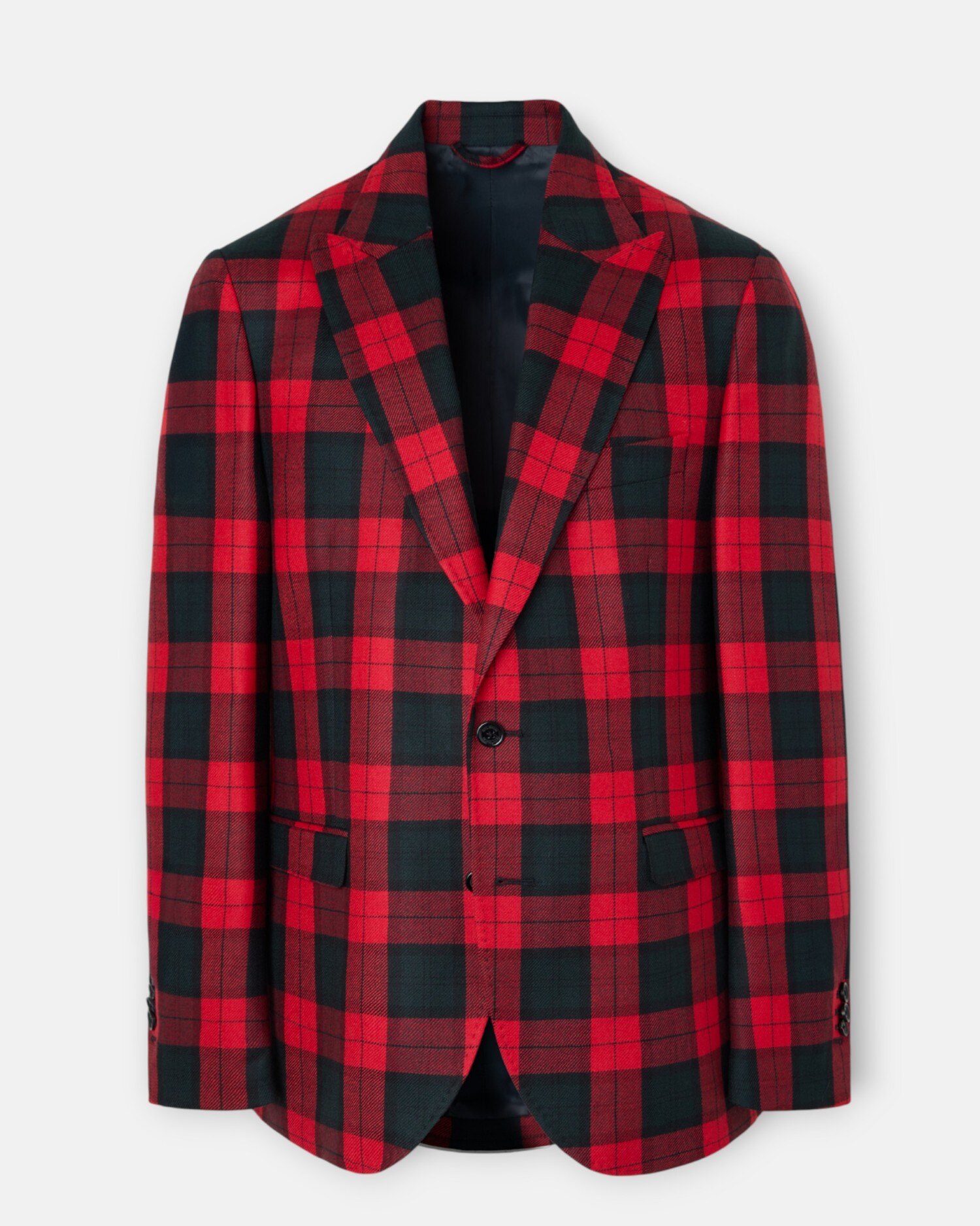 Blazer Cruzado Aos Quadrados Tartan Ruz Vermelho-4