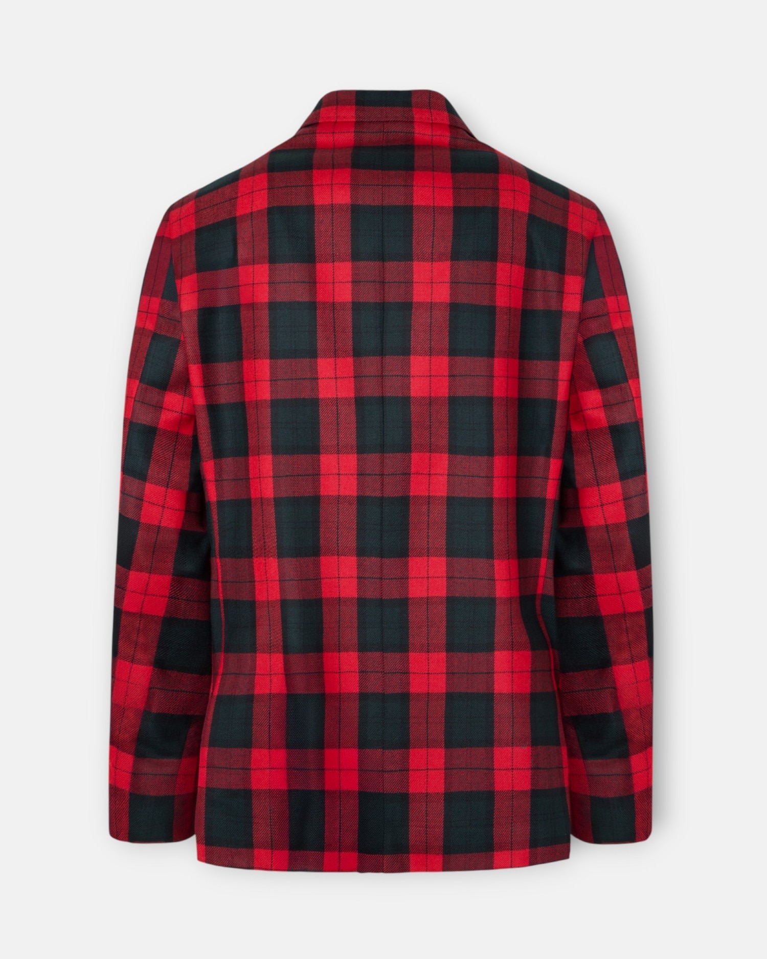 Blazer Cruzado Aos Quadrados Tartan Ruz Vermelho-5