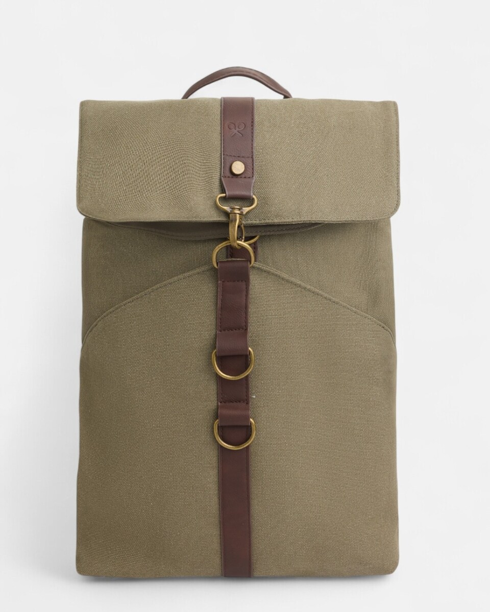 Mochila Ajustável Verde Verde-Castanho-1