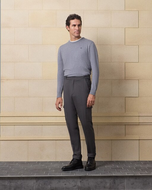 Imagem 0 de Calças de Fato Unique Estilo Cargo em Cinzento