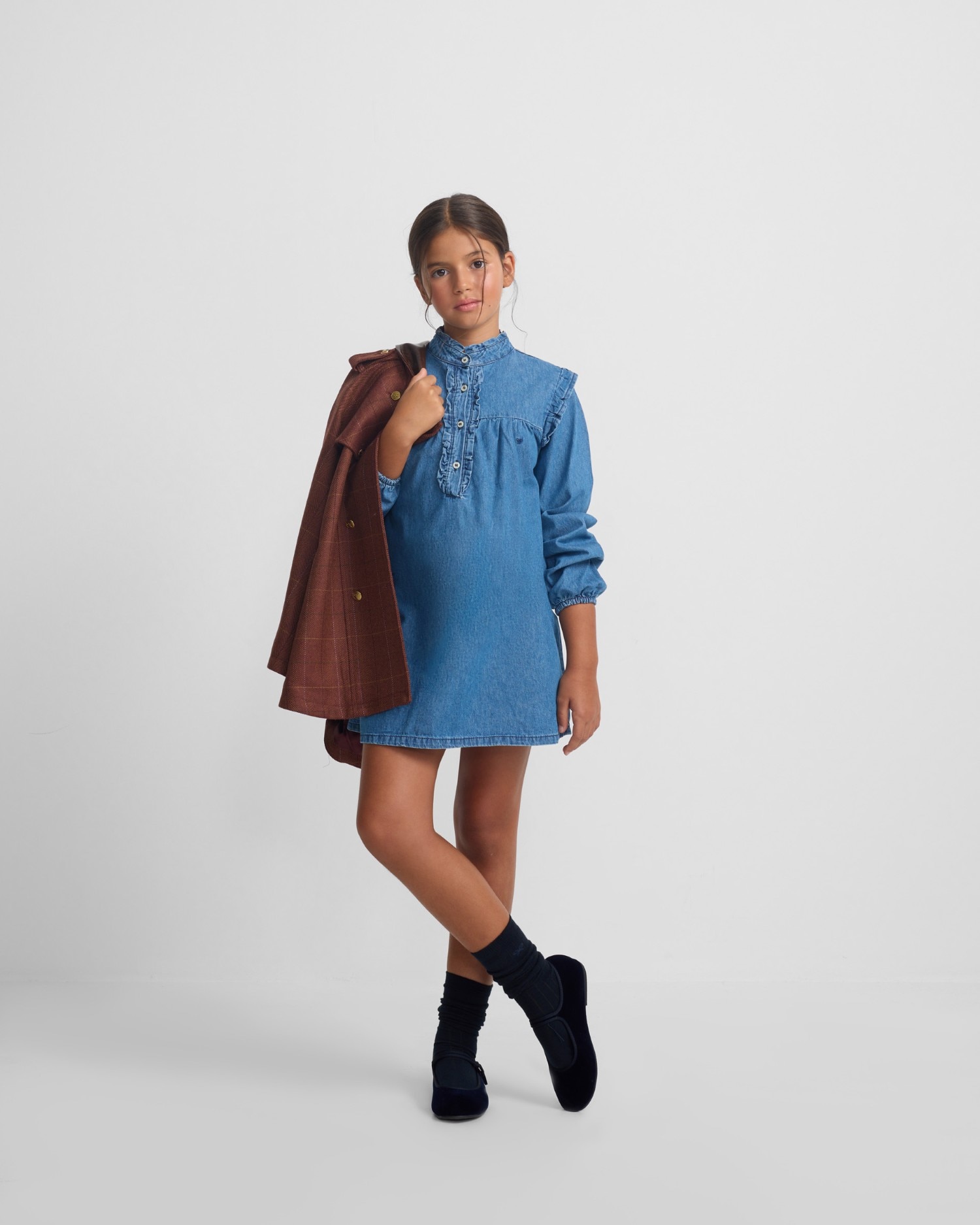 Imagem 0 de Vestido Infantil com Botões Denim