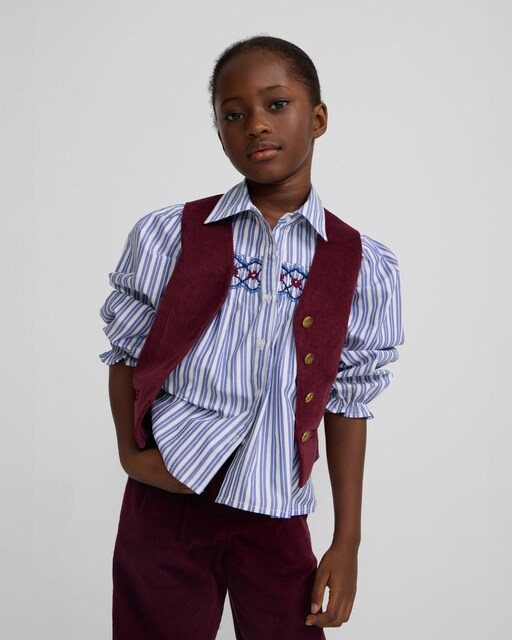 Imagem 0 de Colete Clássico de Bombazina em Bordeaux