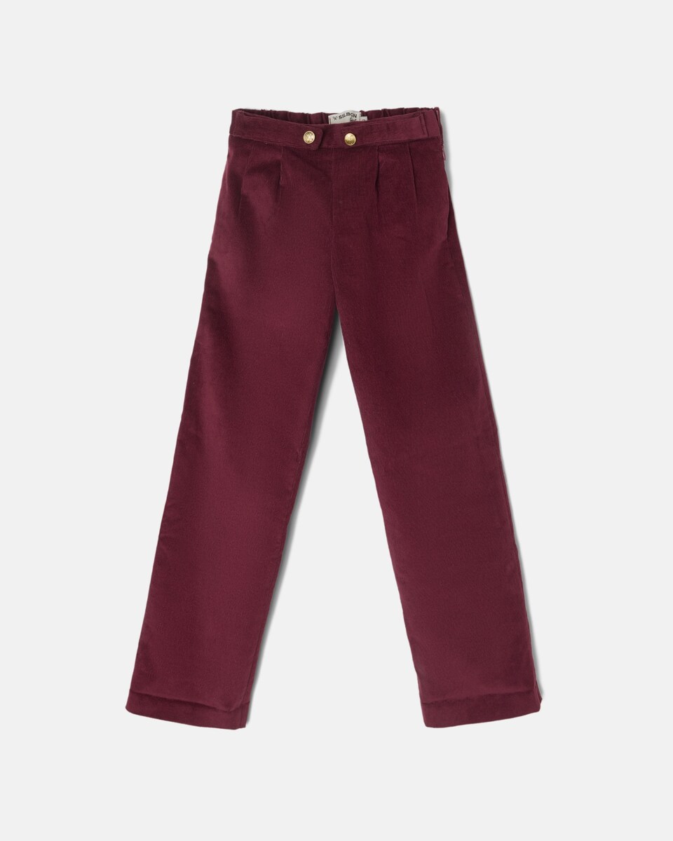 Calças Infantil de Bombazina em Bordeaux Bordeaux-4