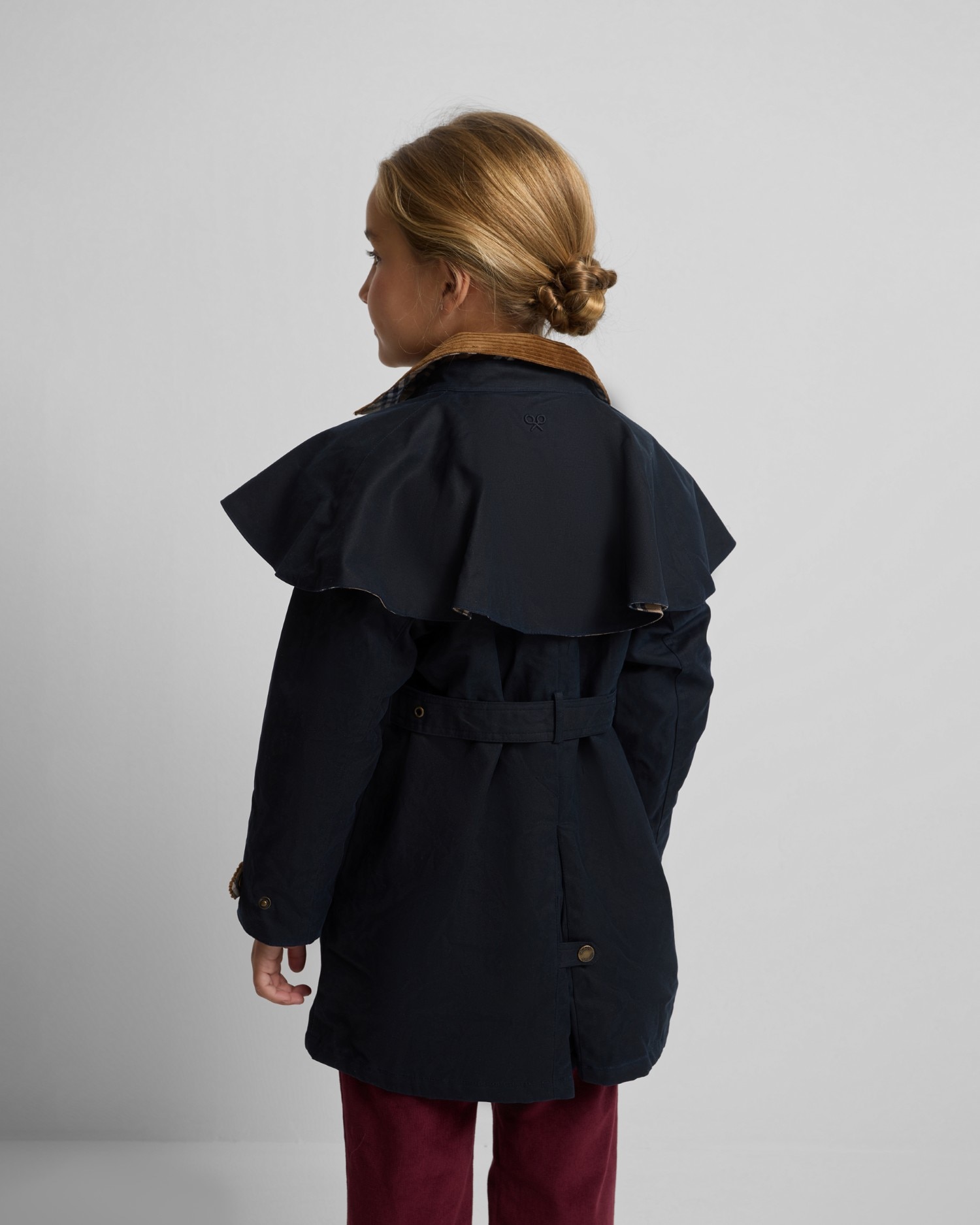 Parka Comprida Encerada em Azul-marinho Azul-marinho-2