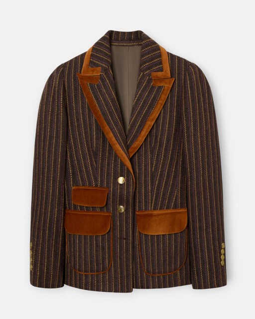 Imagem 0 de Blazer Unique Clássico Às Riscas em Roxo