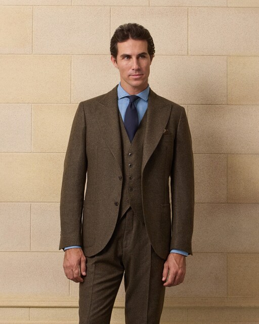 Imagem 0 de Casaco de Fato Unique Gales Verde e Castanho