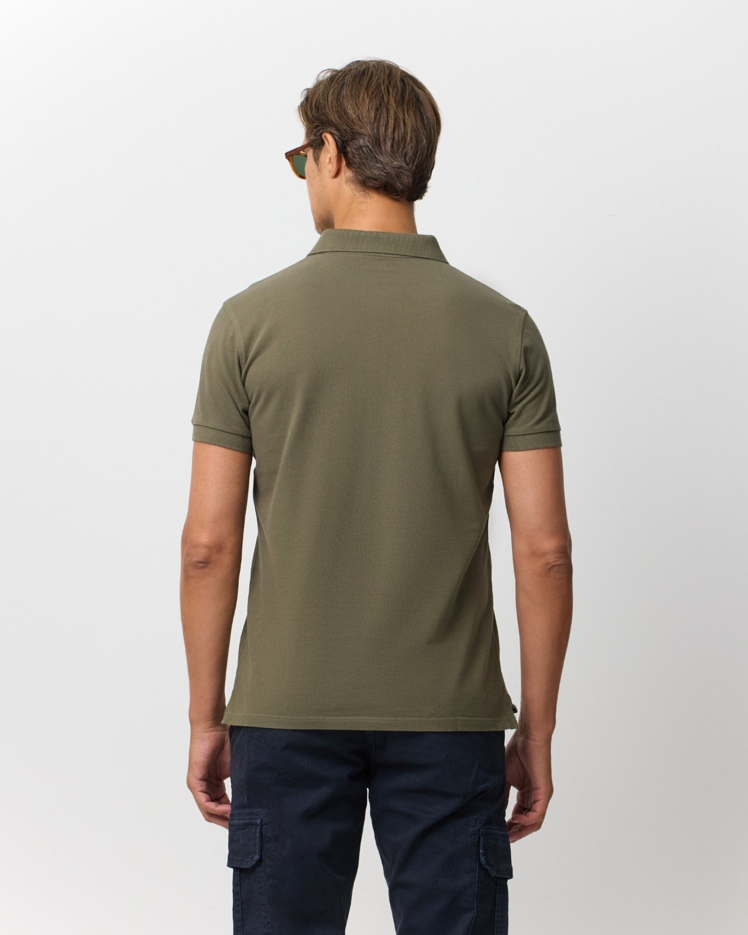 Polo Clássico Liso Verde-escuro-2