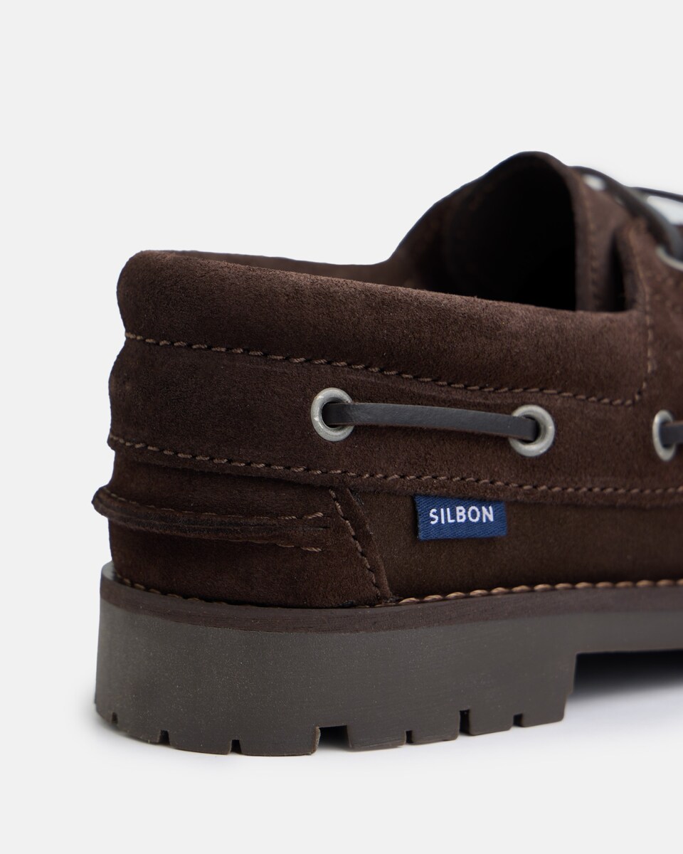 Sapatos Náuticos de Camurça em Castanho-escuro Castanho-3
