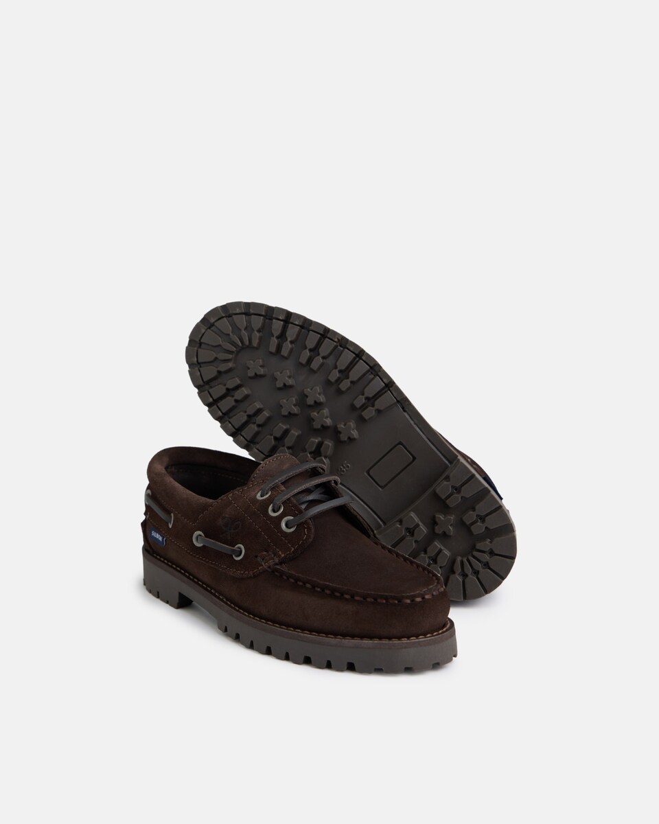 Sapatos Náuticos de Camurça em Castanho-escuro Castanho-5
