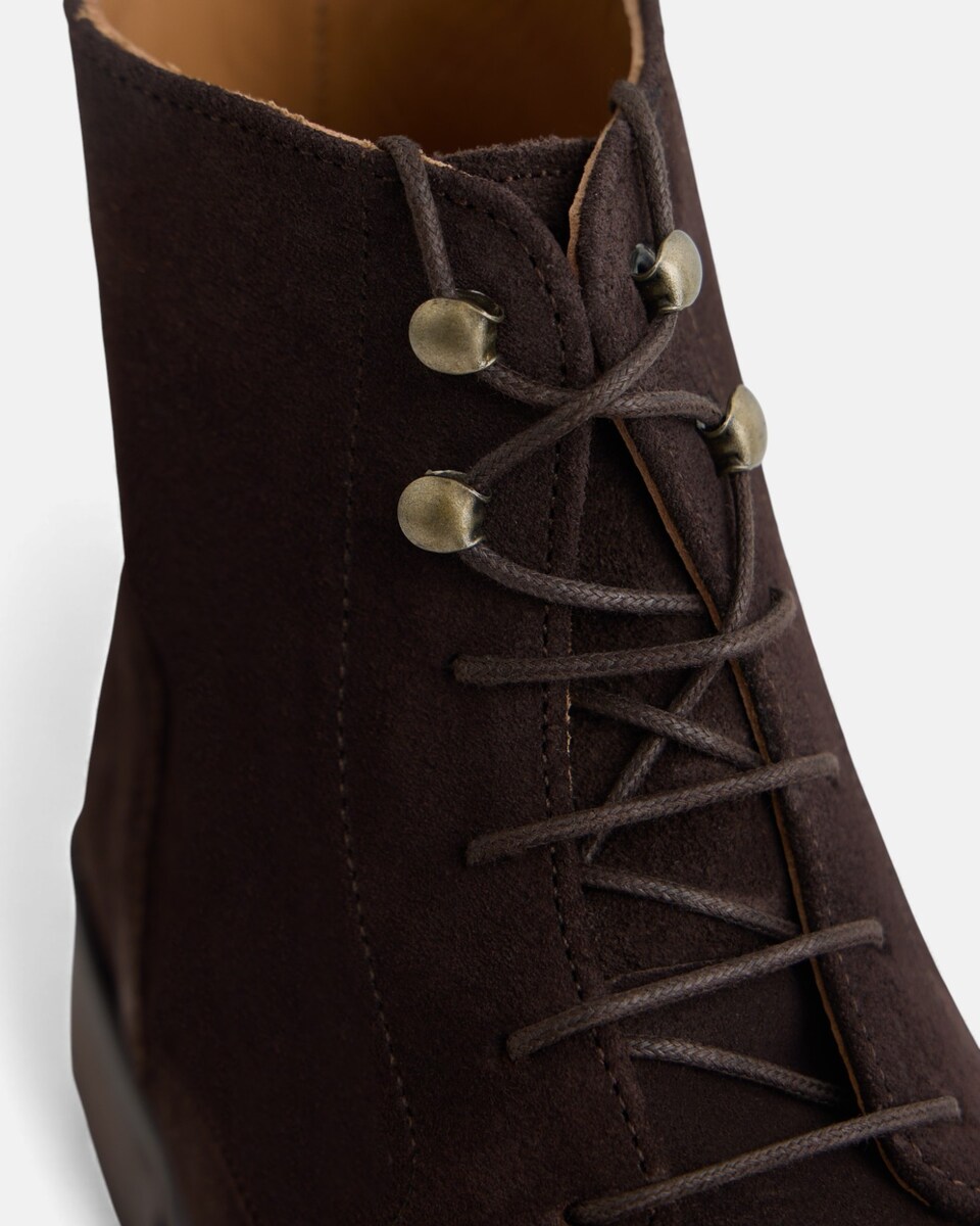 Botas Altas em Camurça em Castanho Castanho-3