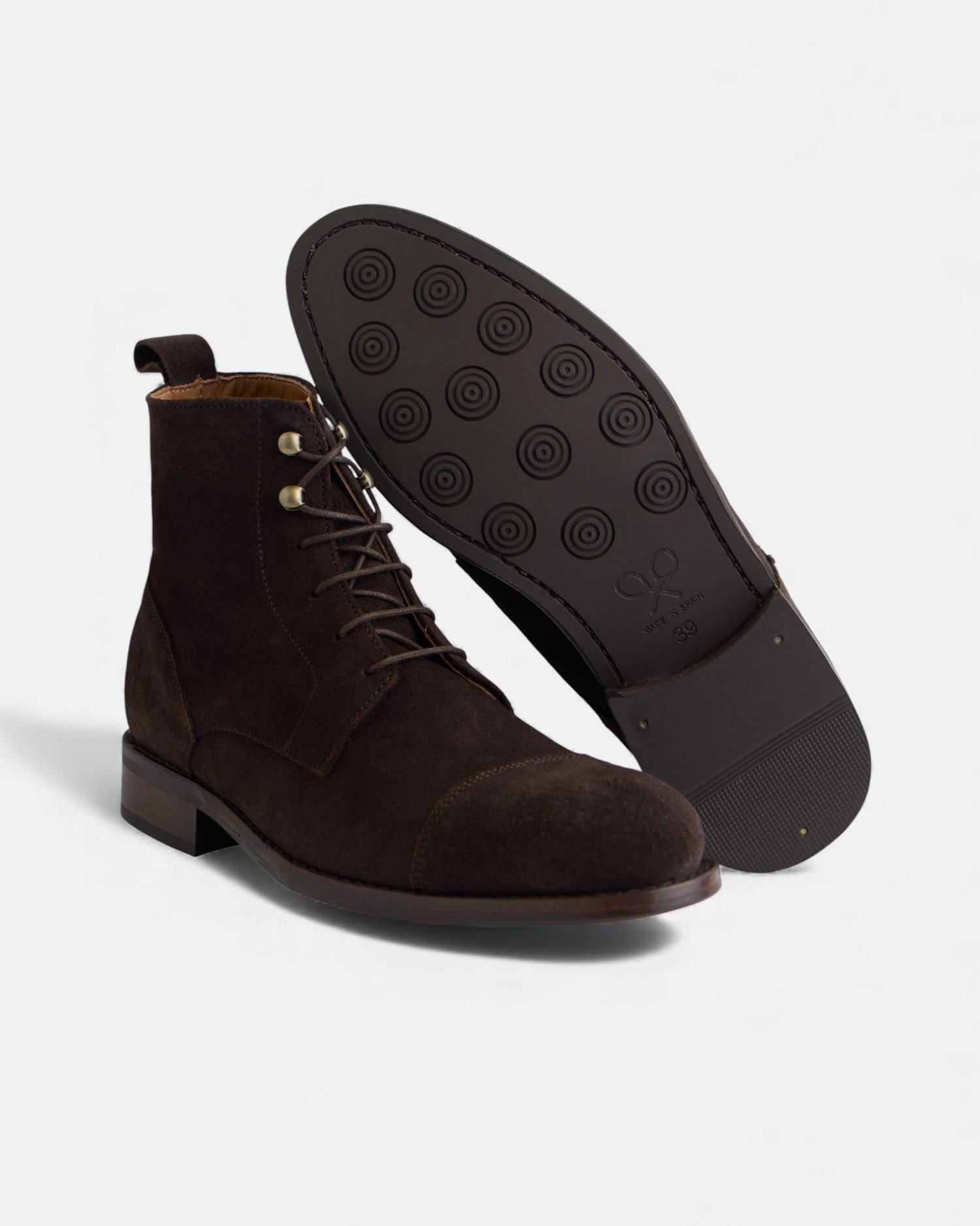 Botas Altas em Camurça em Castanho Castanho-5