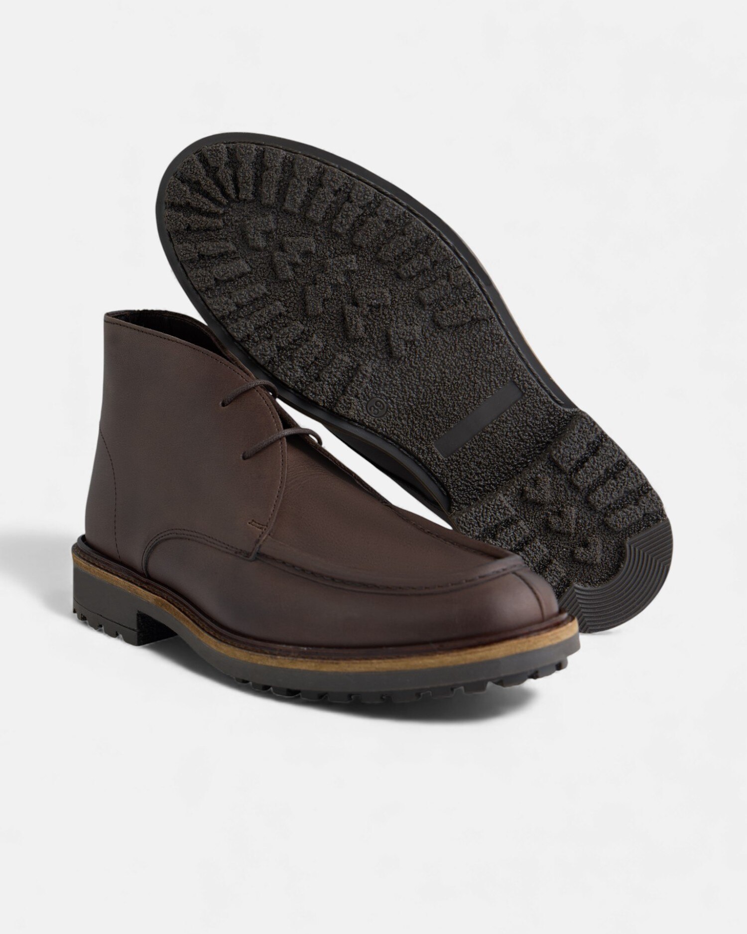 Botas de Pele Sport em Castanho Castanho-3