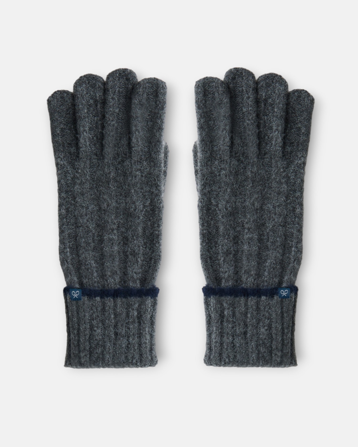 Luvas com Malha e Riscas Cinzento-1