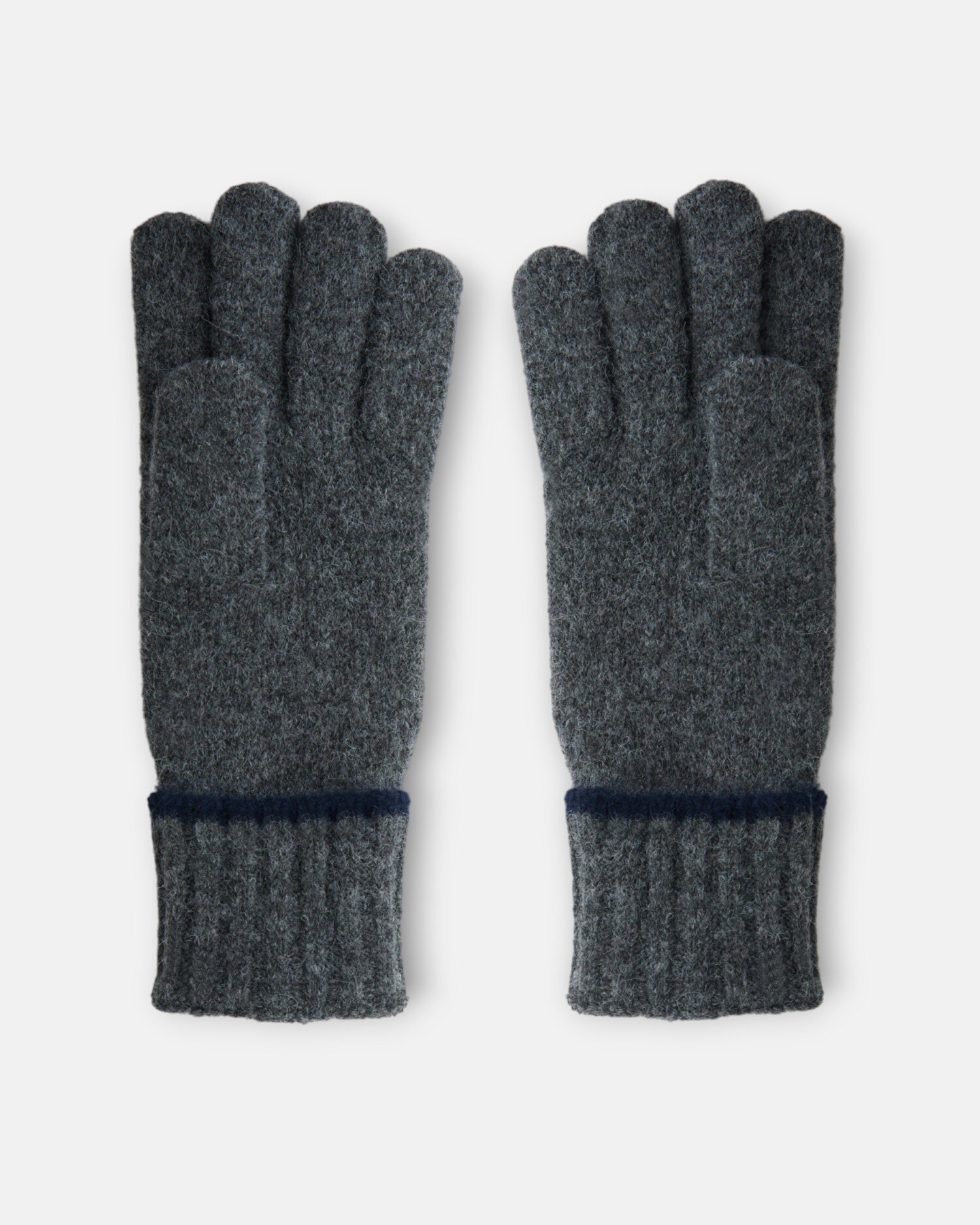 Luvas com Malha e Riscas Cinzento-2