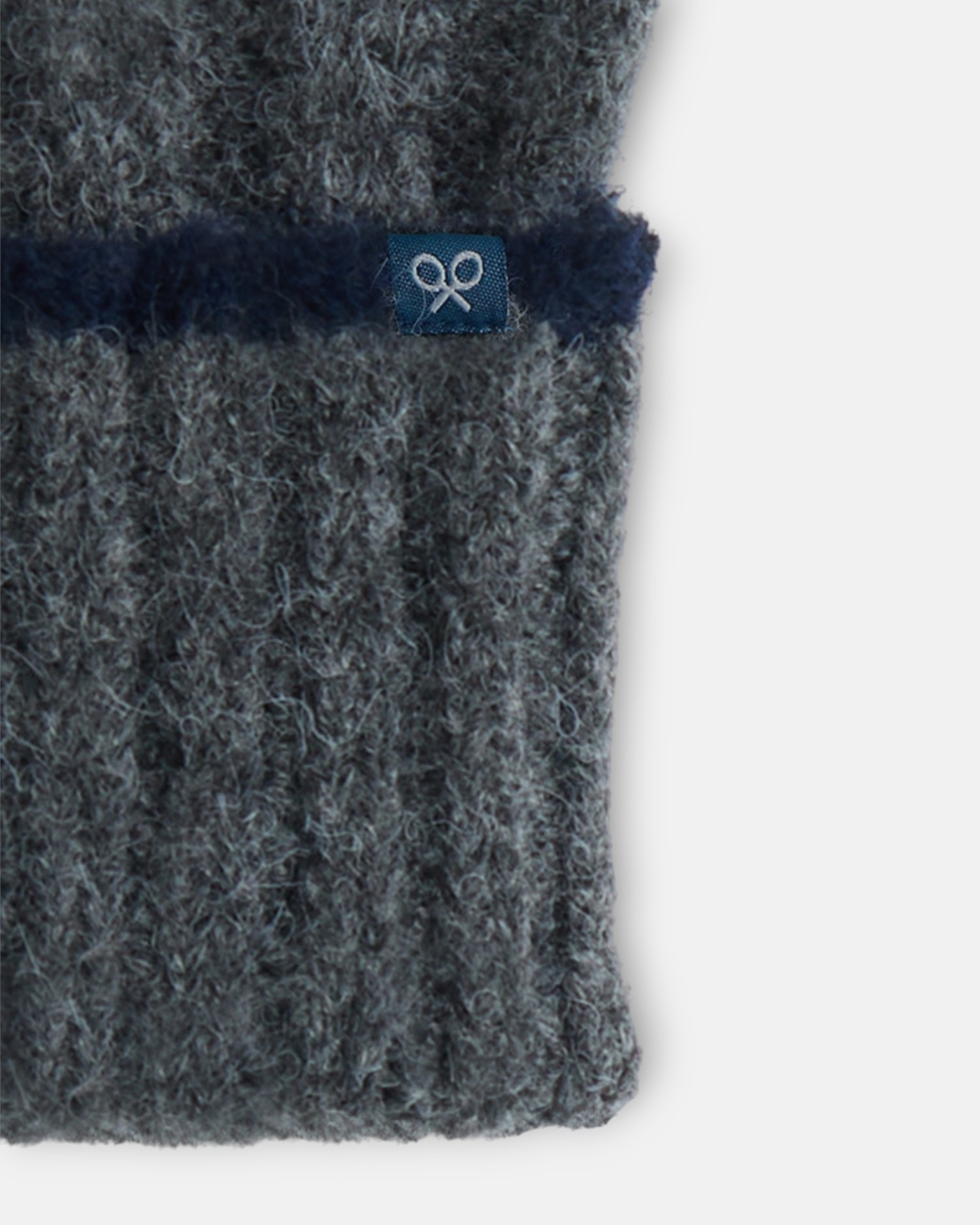 Luvas com Malha e Riscas Cinzento-3