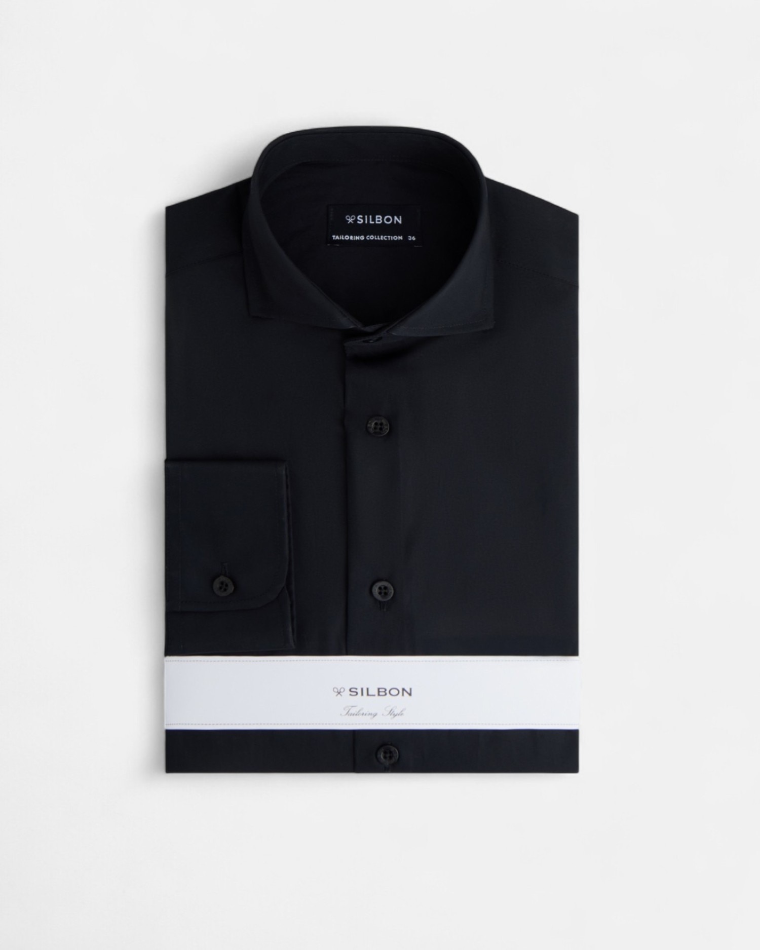 Camisa Formal Lisa em Preto Preto-1