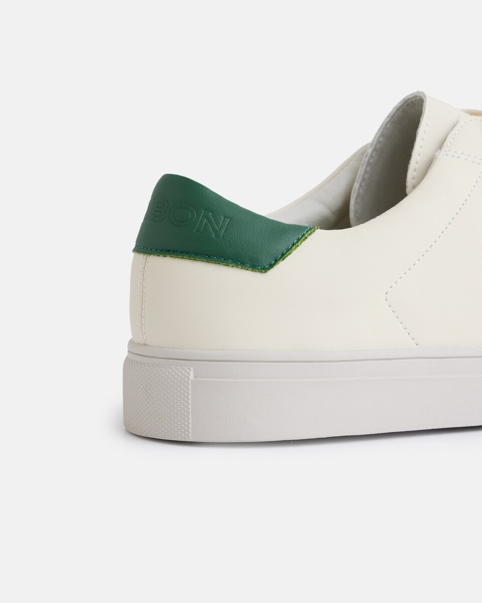 Zapatilla de hombre clásica blanca verde Verde-2