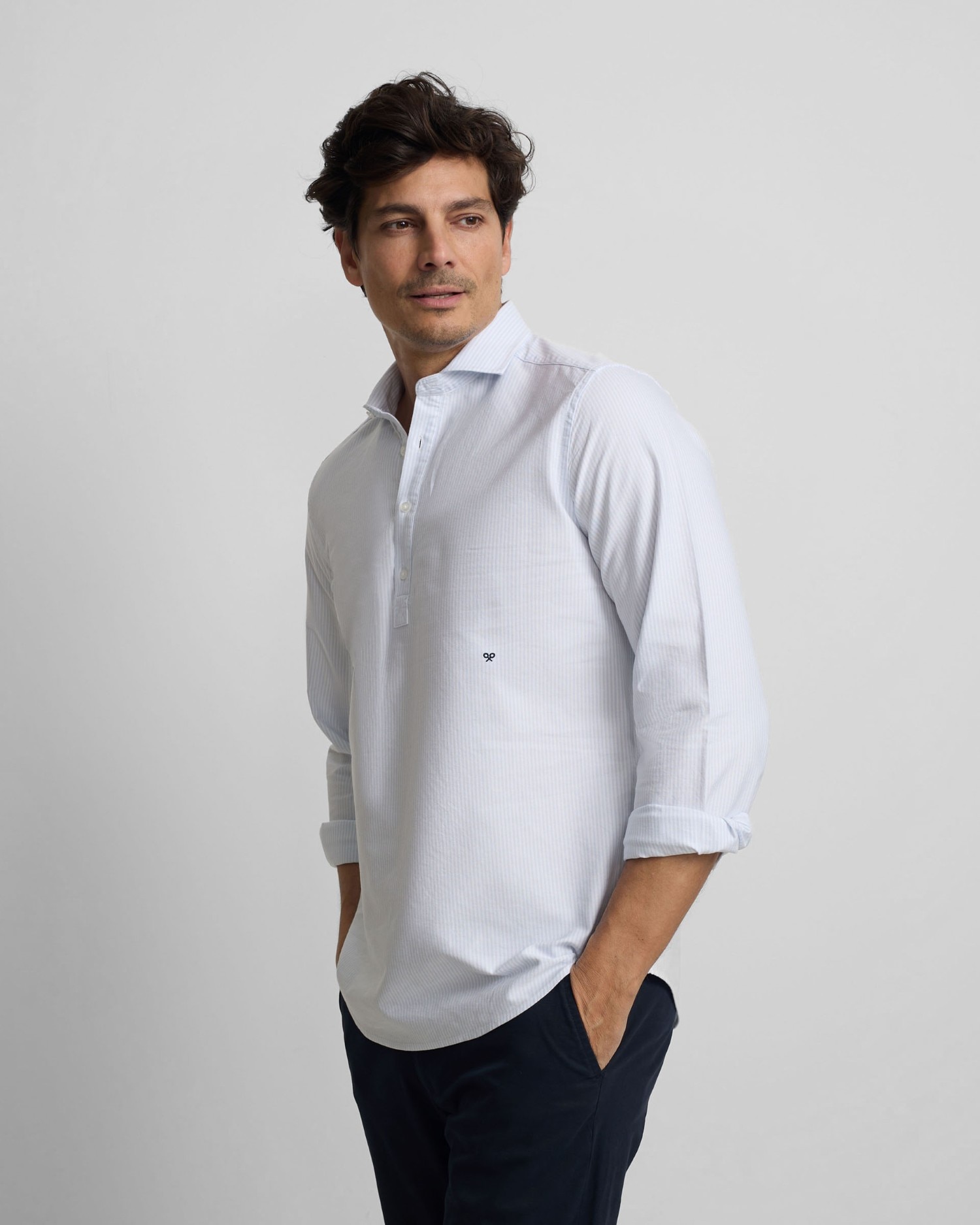 Imagem 0 de Camisa Polera Sport Oxford Às Riscas