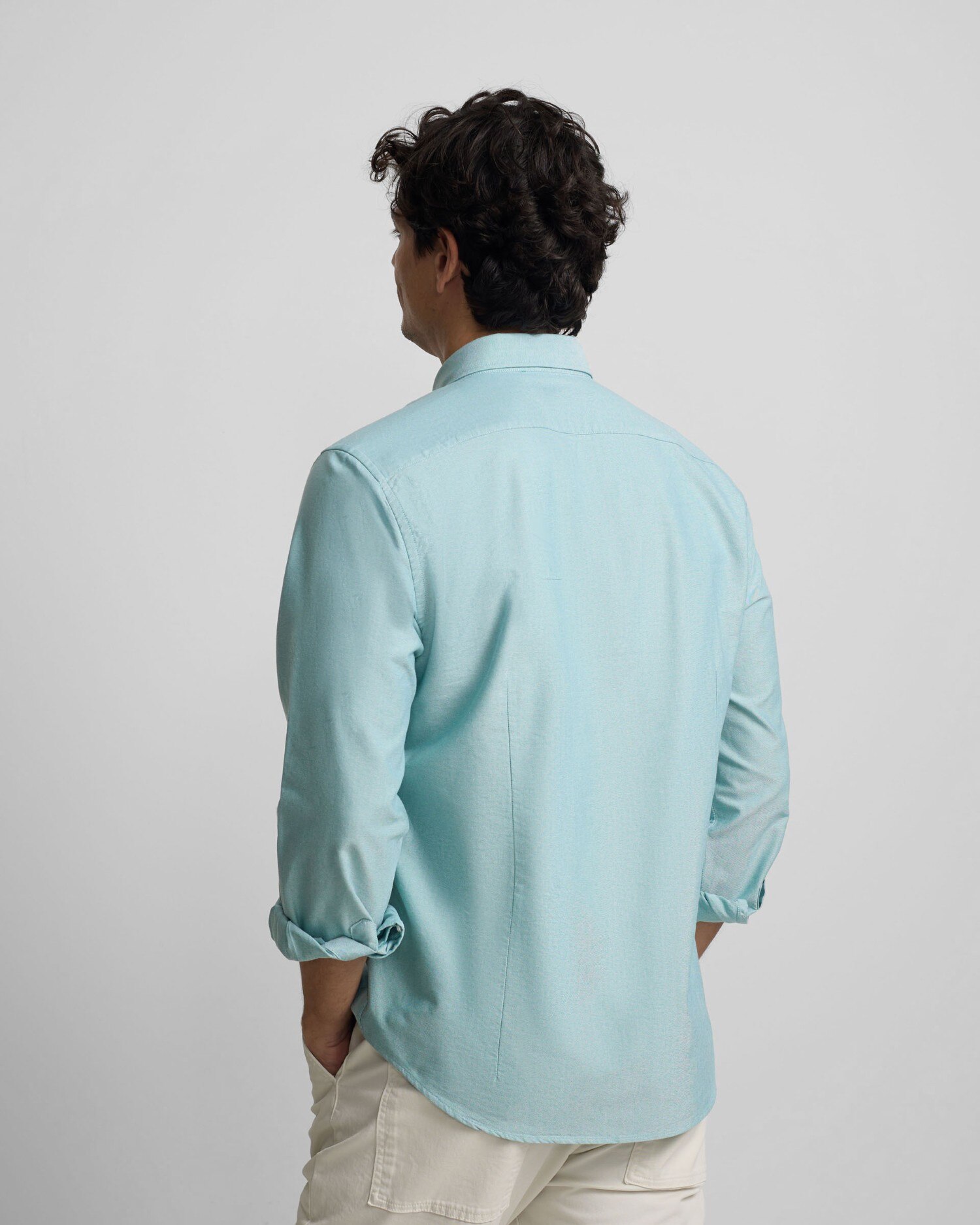 Camisa de hombre sport oxford rayas Verde-2