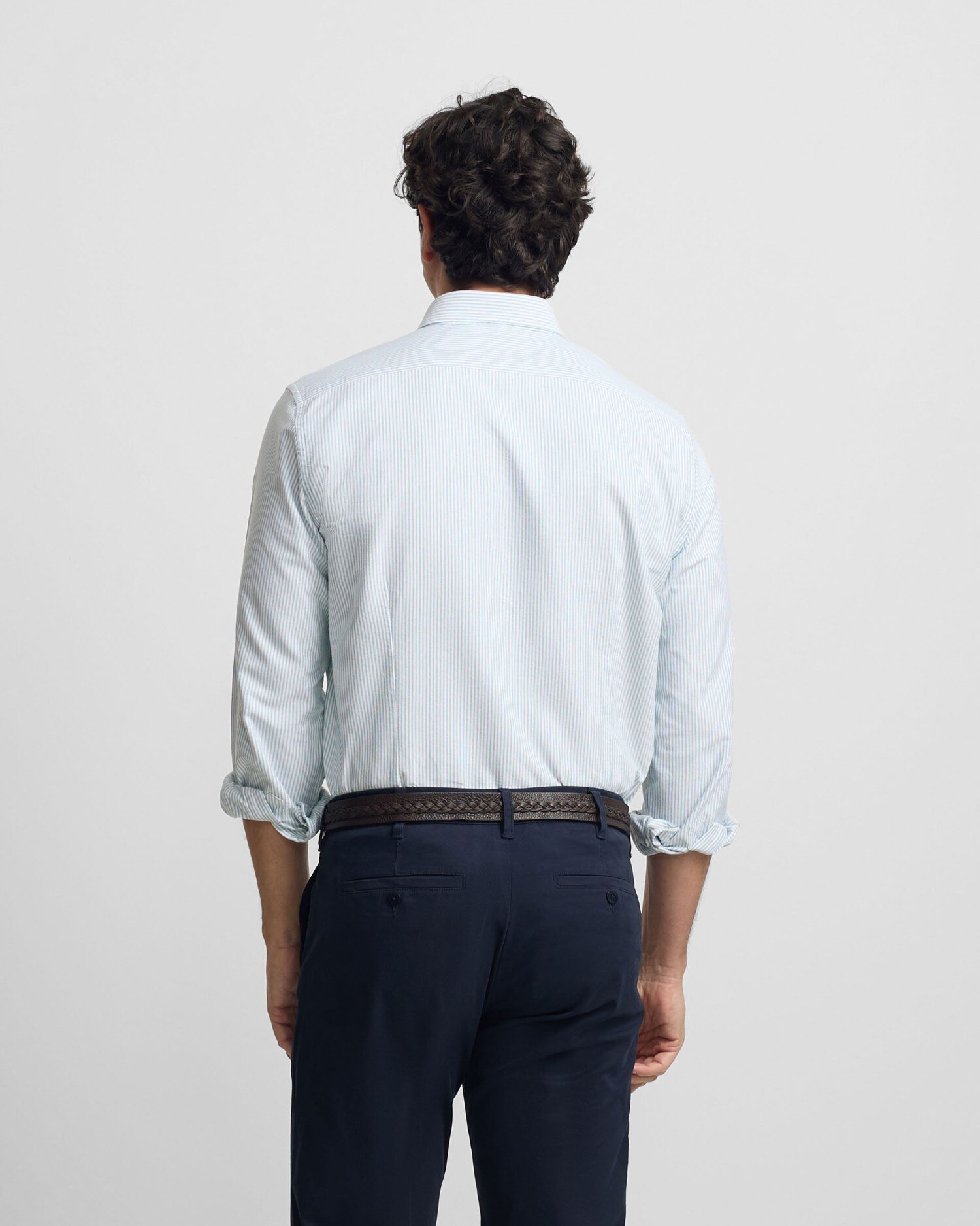 Camisa de hombre sport oxford rayas Verde-2