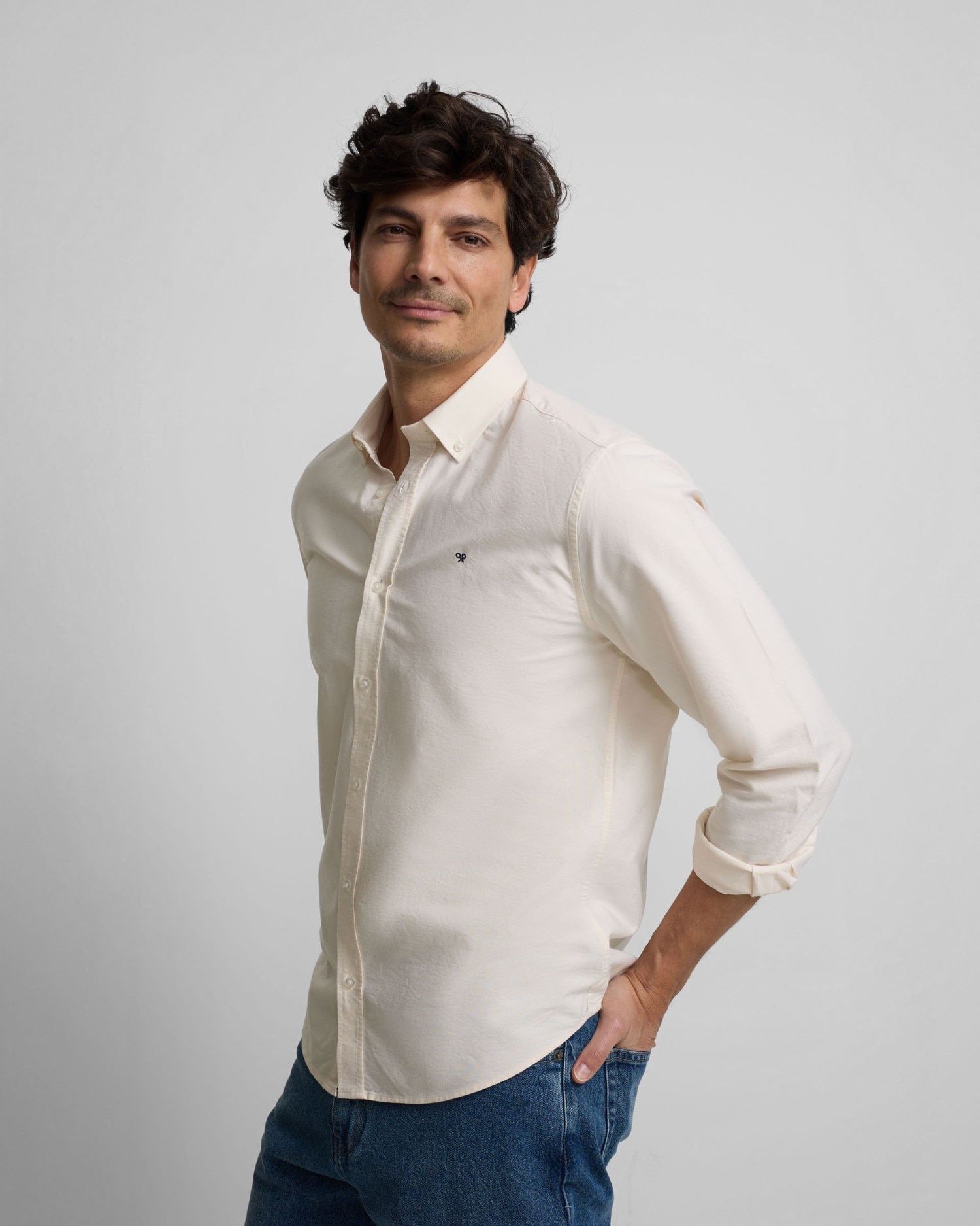 Camisa de hombre sport oxford Amarelo-1
