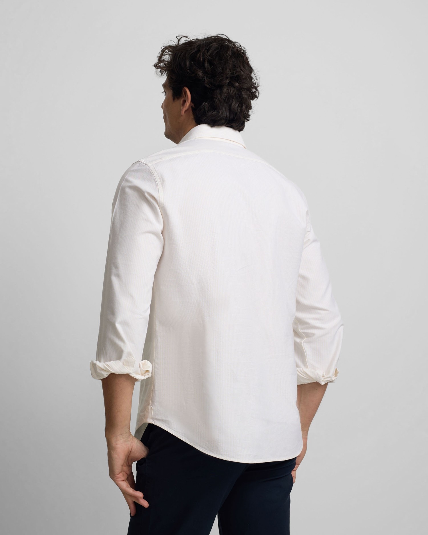 Camisa Polera Sport Oxford Às Riscas Amarelo-2