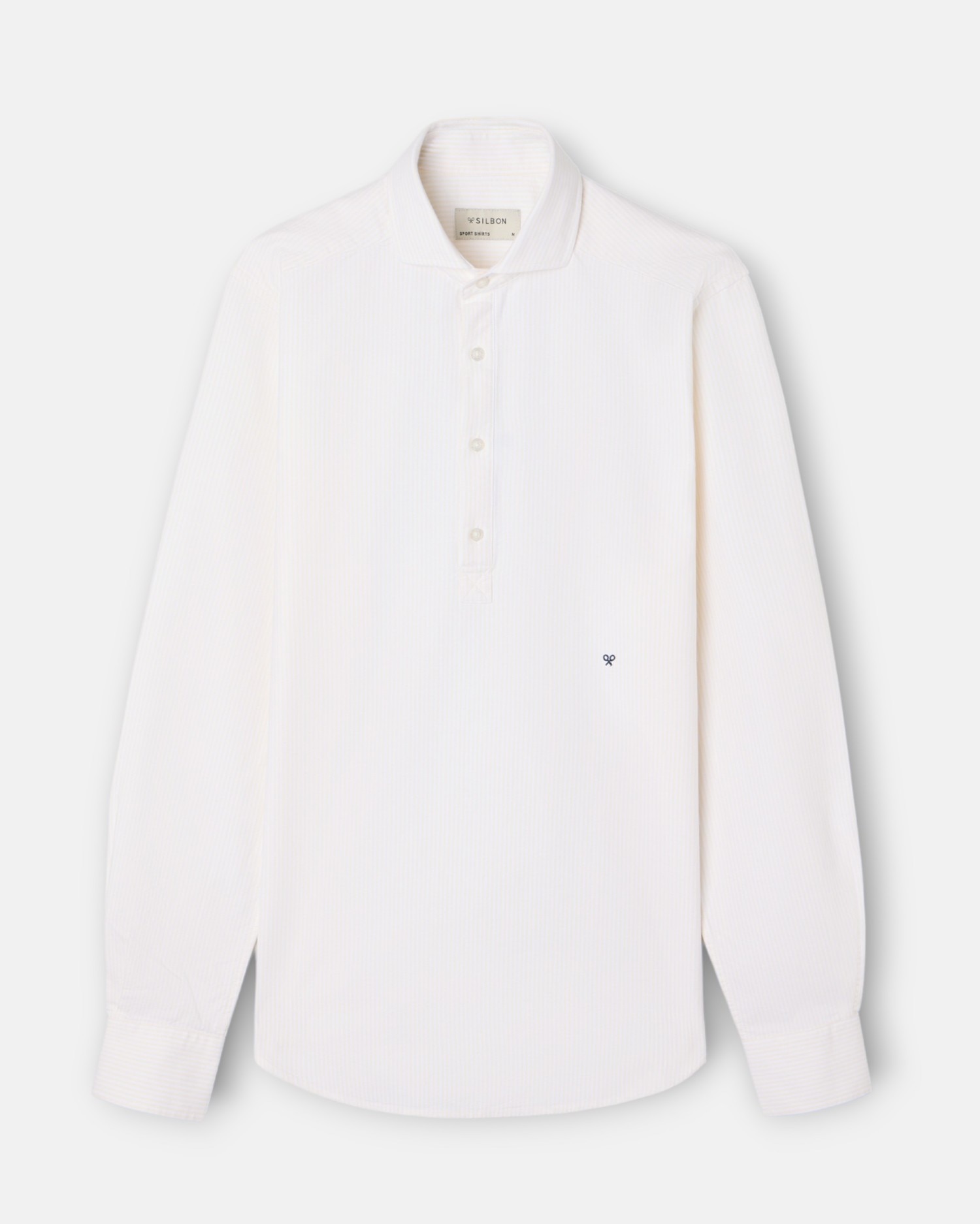 Camisa Polera Sport Oxford Às Riscas Amarelo-4