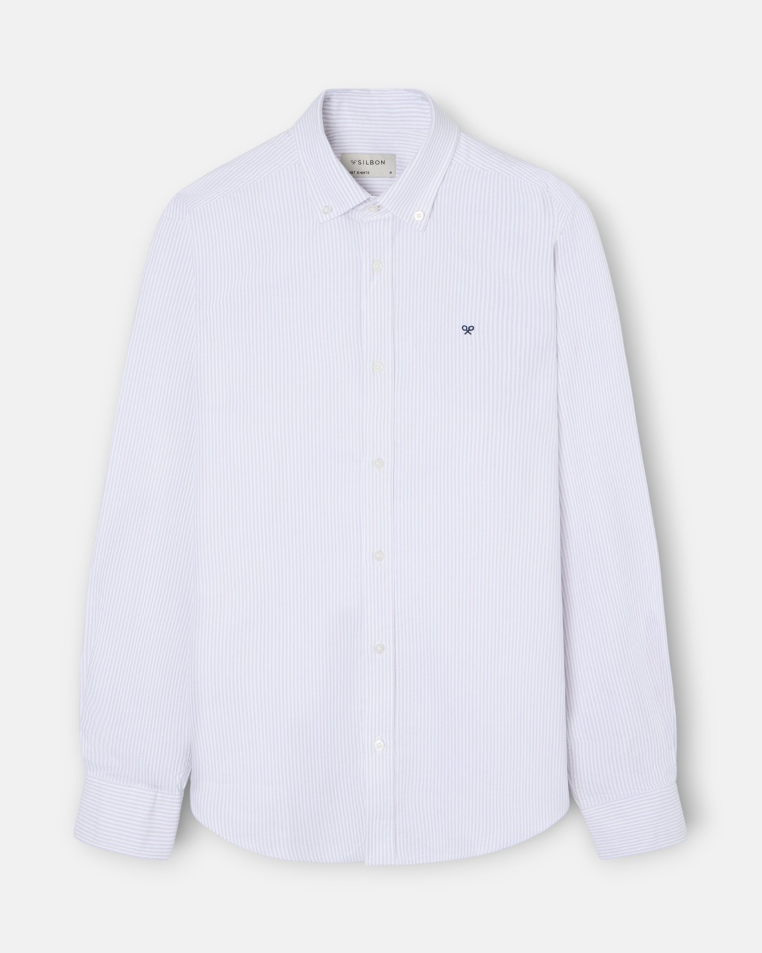 Camisa de hombre sport oxford rayas Bege-4