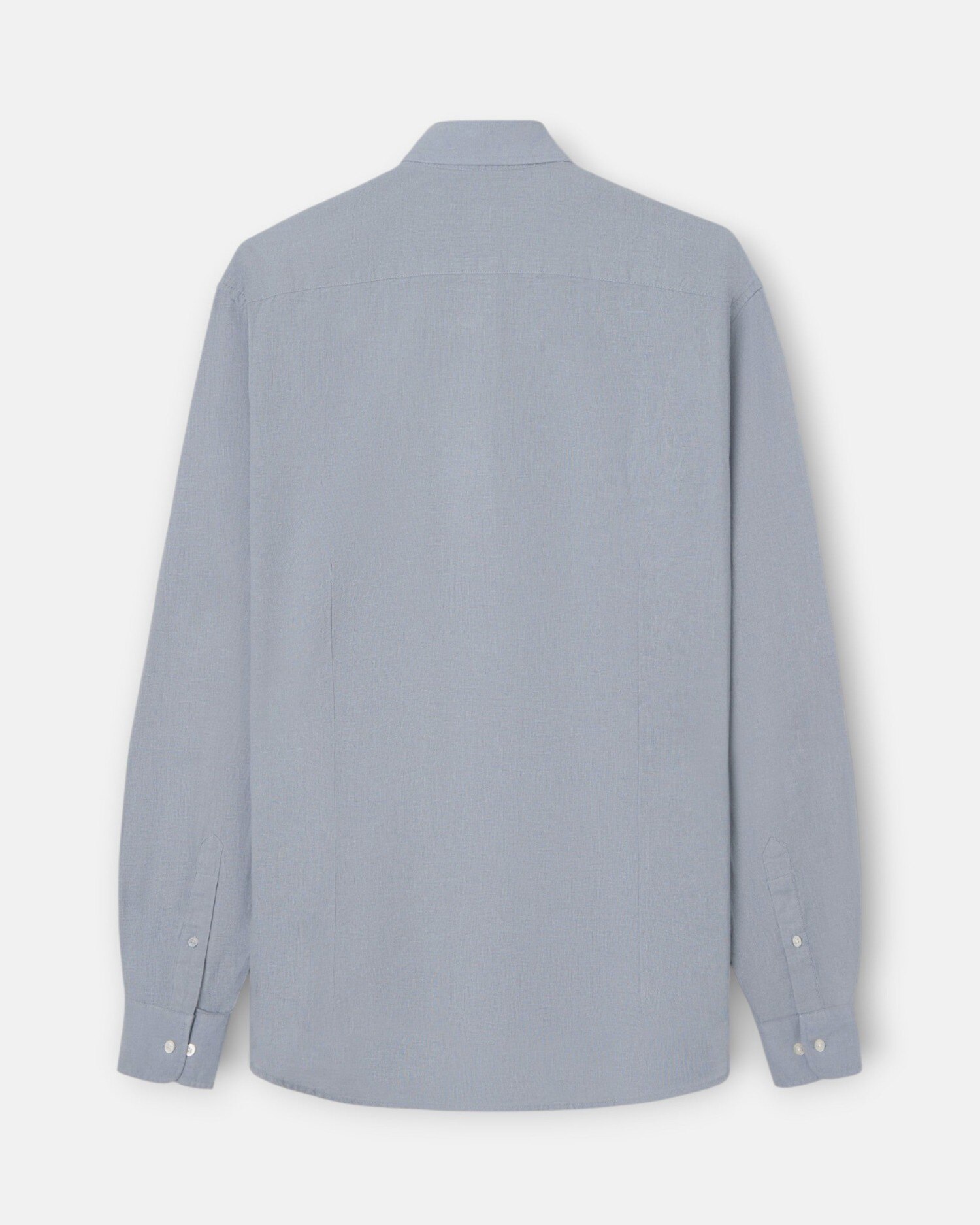 Camisa Sport de Linho em Azul Cinzento Azul-5