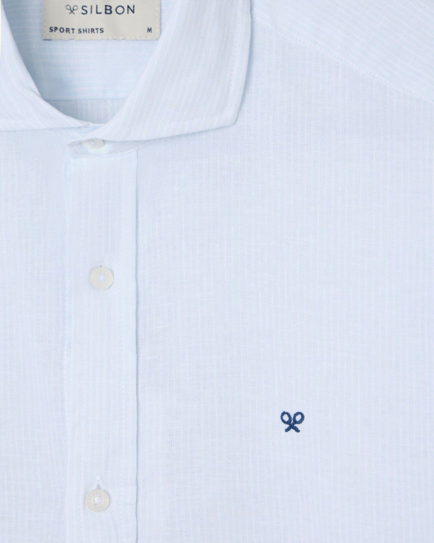 Camisa Sport em Linho Multiriscas Celeste Azul-celeste-2