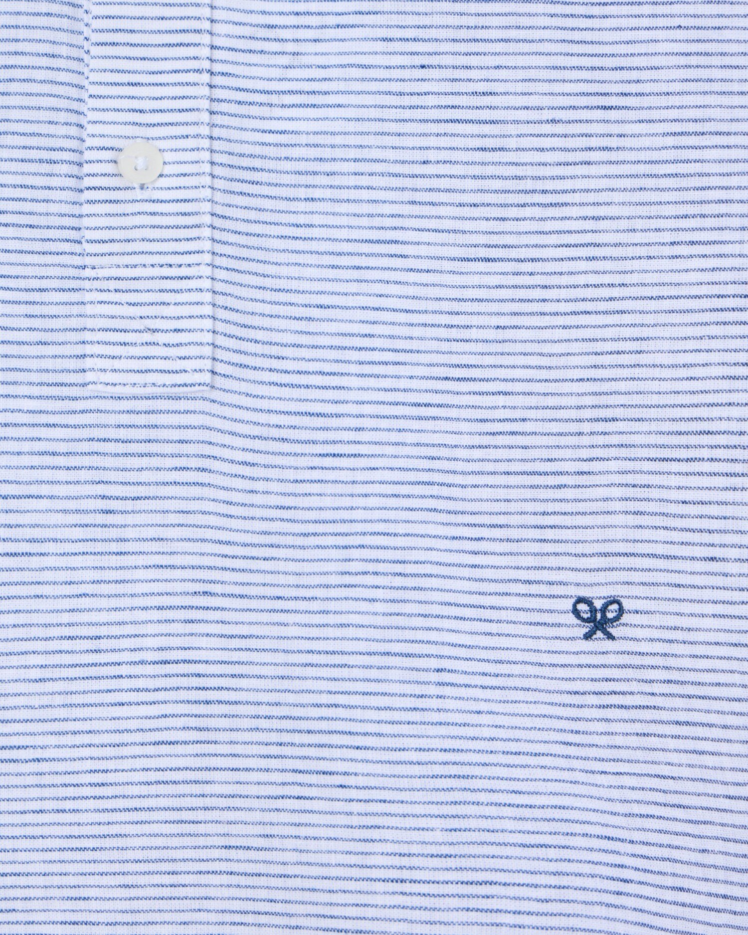 T-shirt Sport em Linho Às Riscas Horizontais em Marinho Azul-marinho-2