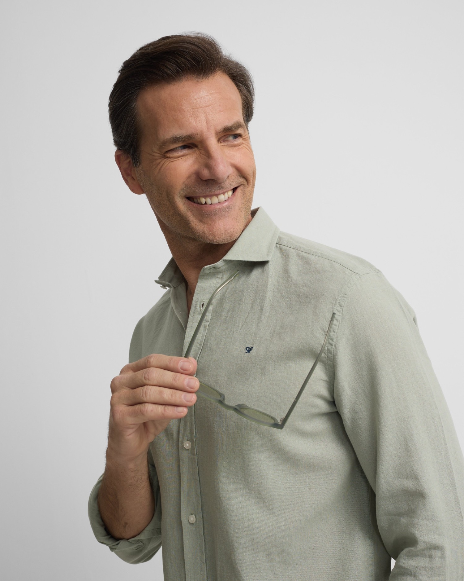 Camisa Sport de Linho Verde-3